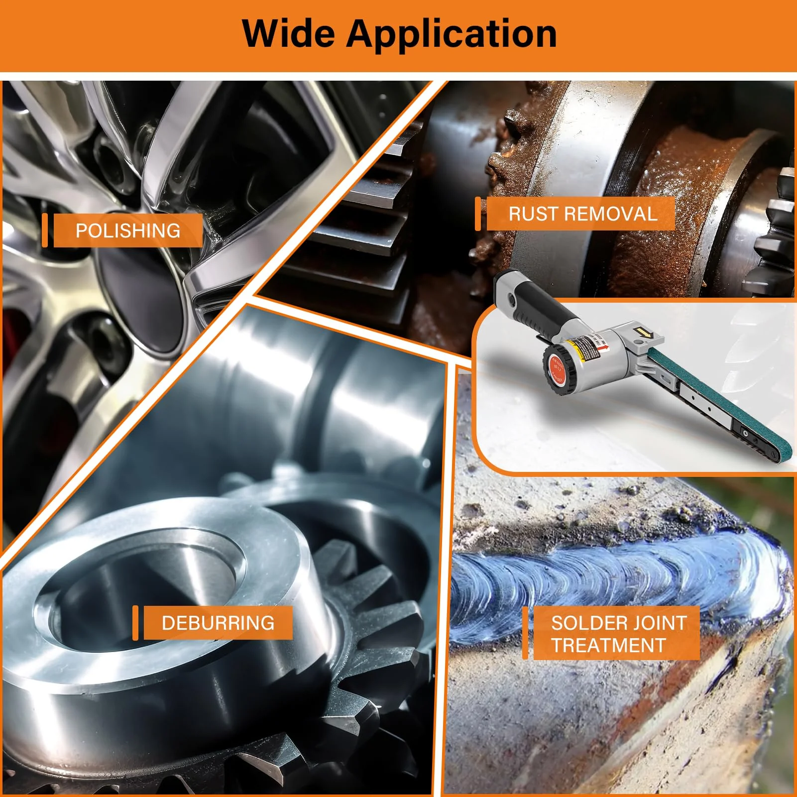 Tezoro 1/2 x 18 Air Belt Sander. Mini Belt Sander with 3 Belts