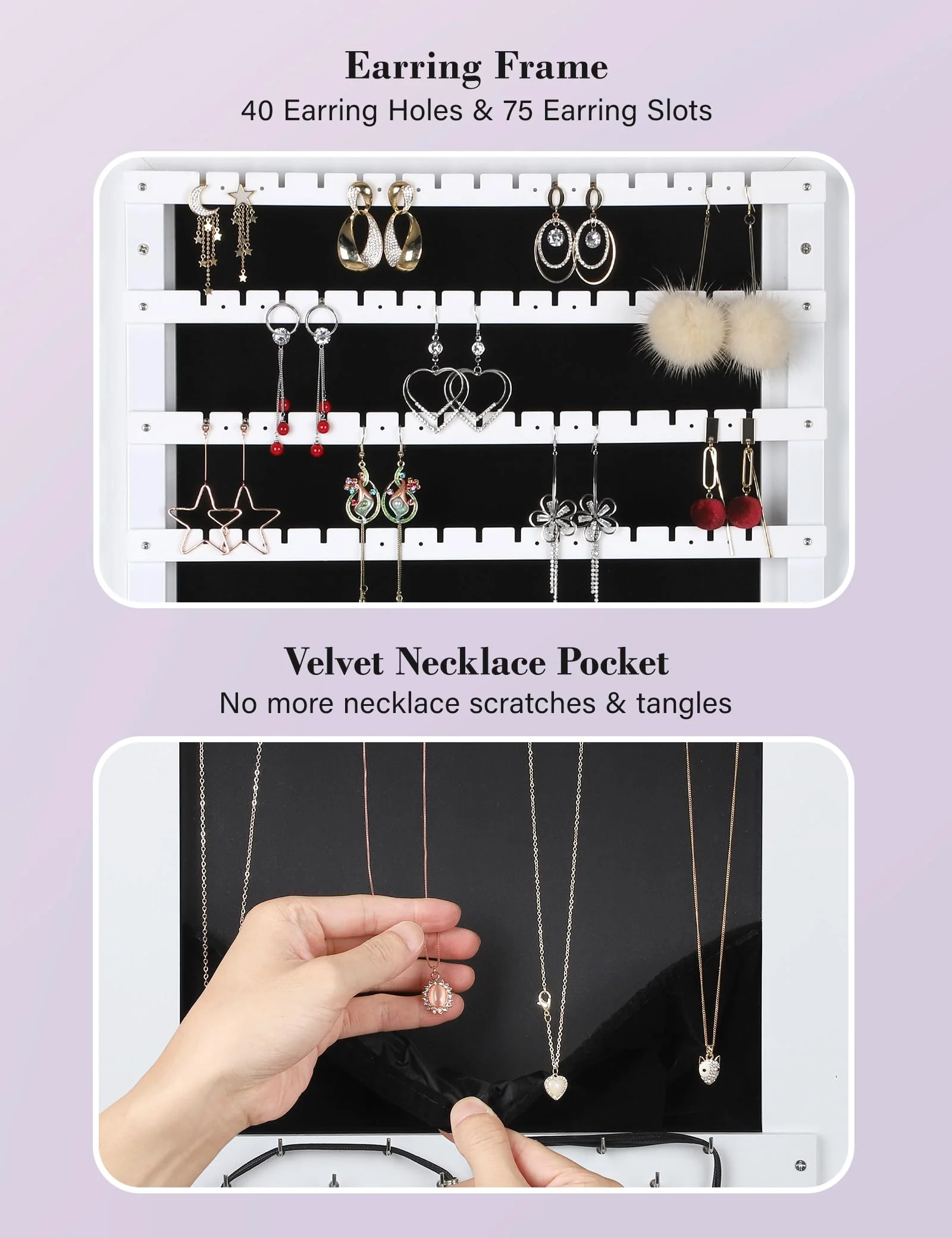 Nicetree Jewelry Cabinet with Full-Length Mirror