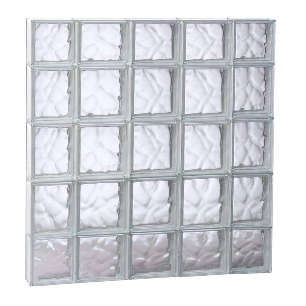 REDI2SET Wavy Glass 34.75-in x 34.75-in Frameless Replacement Glass Block Window in Clear | S3636DC