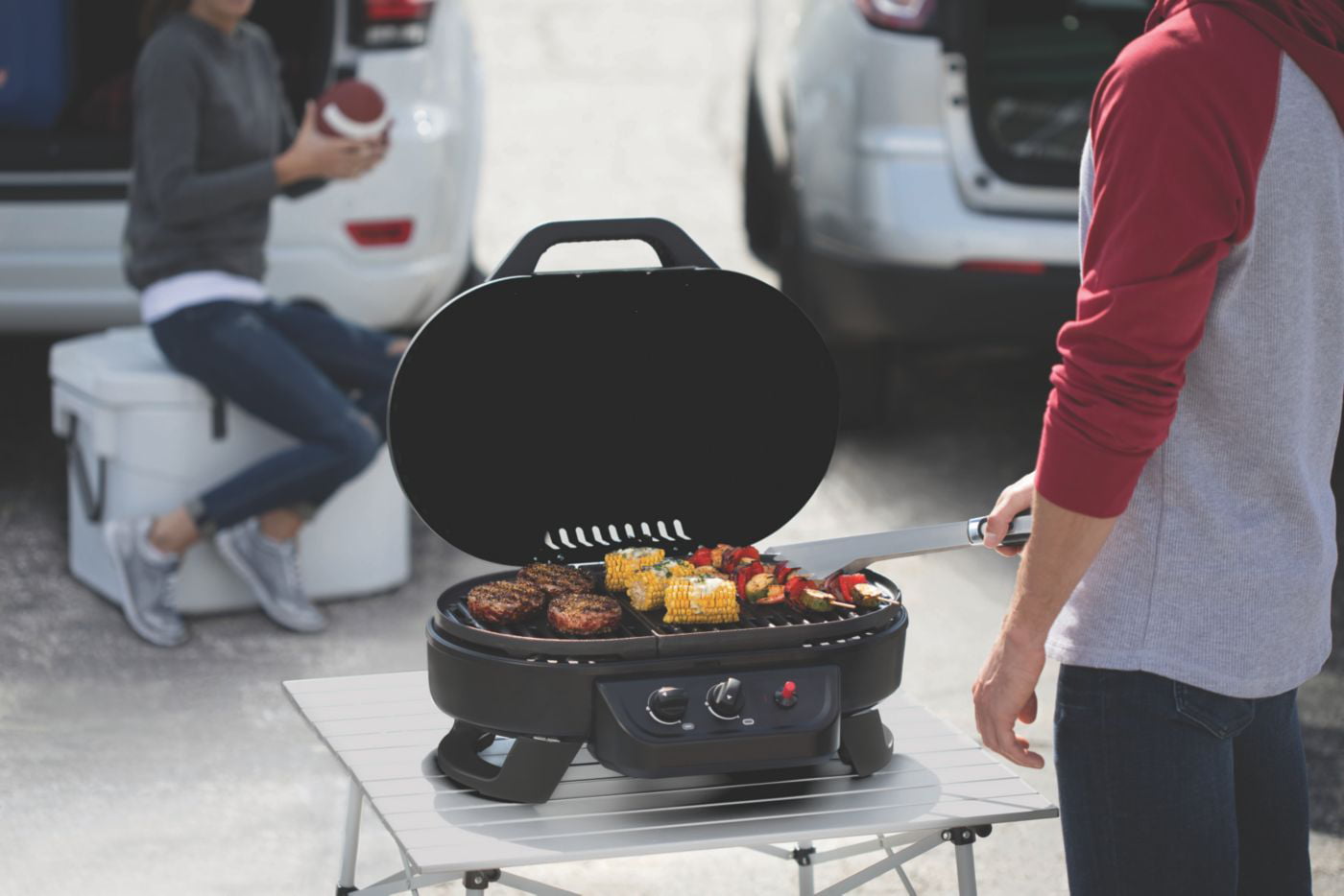 225 Tabletop Propane Gas Grill. Black