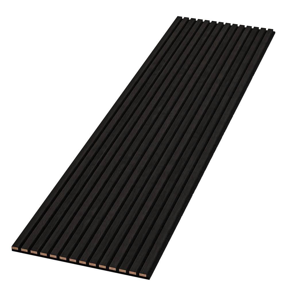 Ejoy 94 in. x 23.6 in x 0.8 in. Acoustic Vinyl Wall Cladding Siding Board (Set of 1-Piece), Black