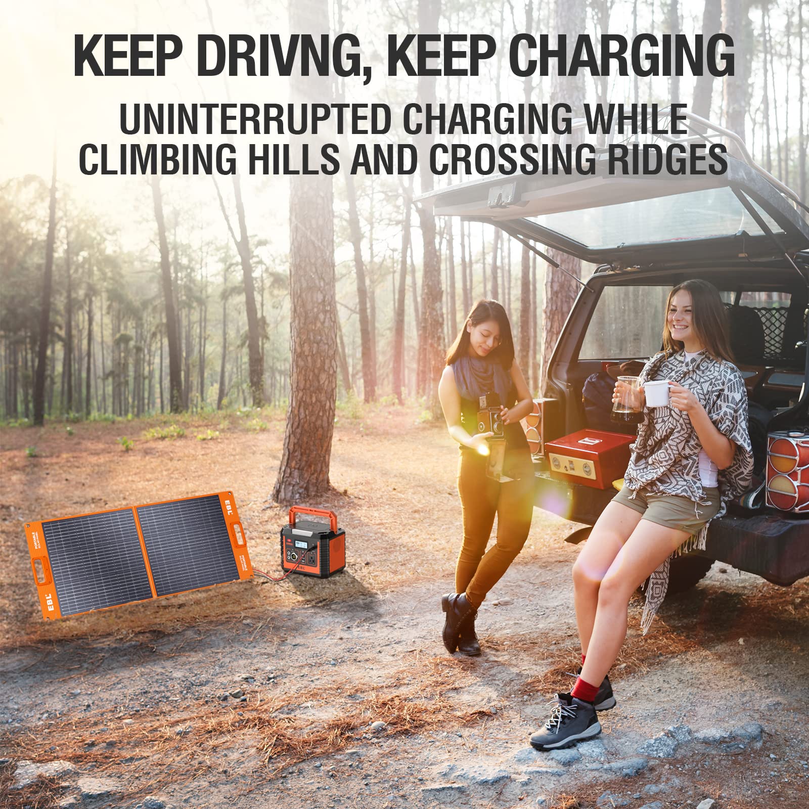 EBL Portable Power Station. 110V/330W Solar Generator