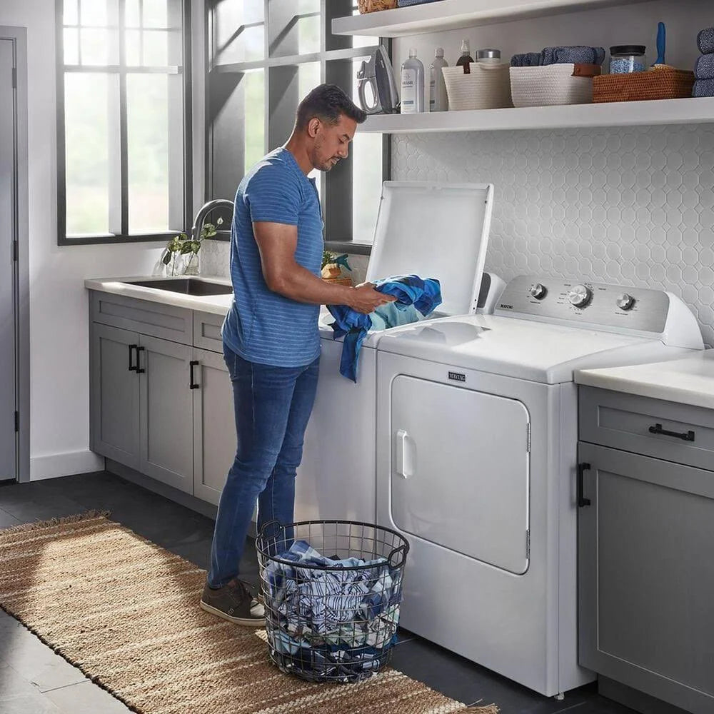 Maytag - 7.0 Cu. ft. Electric Dryer with Wrinkle Prevent - White - MadeInUSA