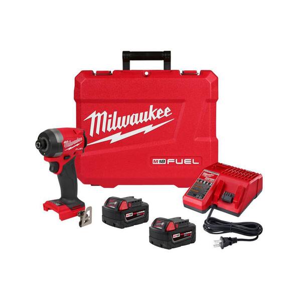 M18 FUEL 18V Lithium-Ion Brushless Cordless 1/4 in. Hex Impact Driver Kit with Two 5.0Ah Batteries Charger Hard Case