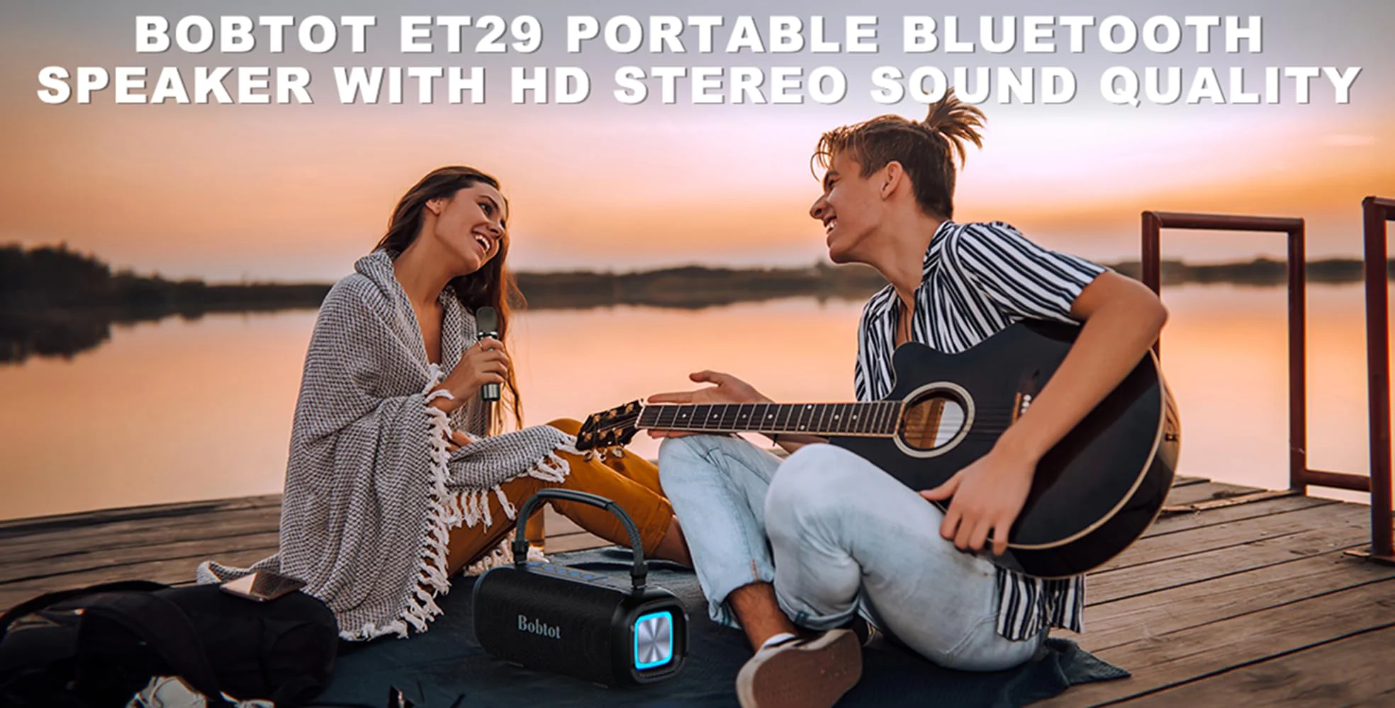 Bobtot Bluetooth Speaker Portable Waterproof Speakers