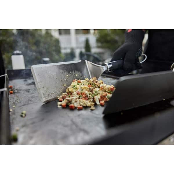 4 Burner Propane Gas Grill 36 in. Flat Top Griddle in Black