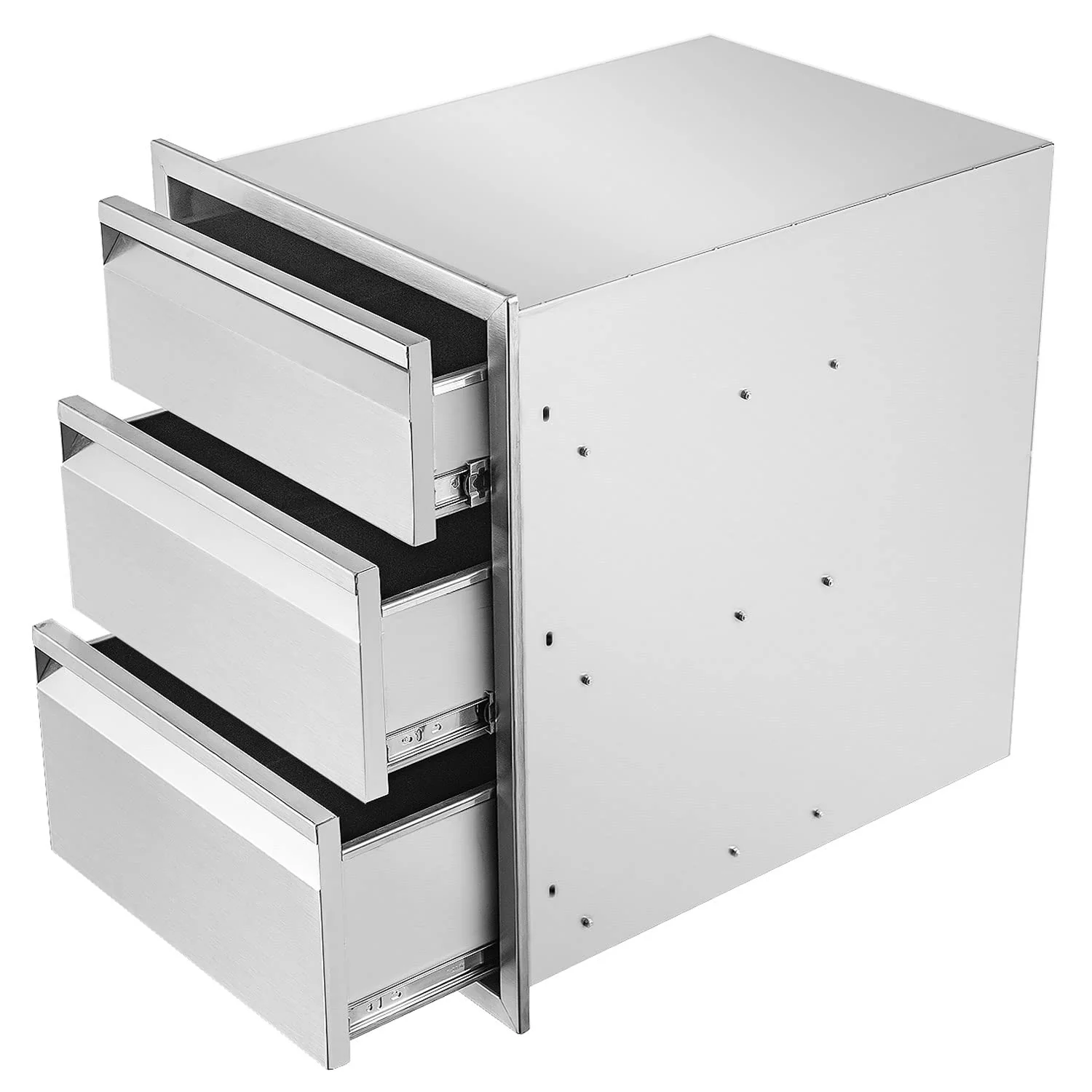 Atatod 14 W Outdoor Kitchen Drawer Stainless Steel BBQ Triple Drawer