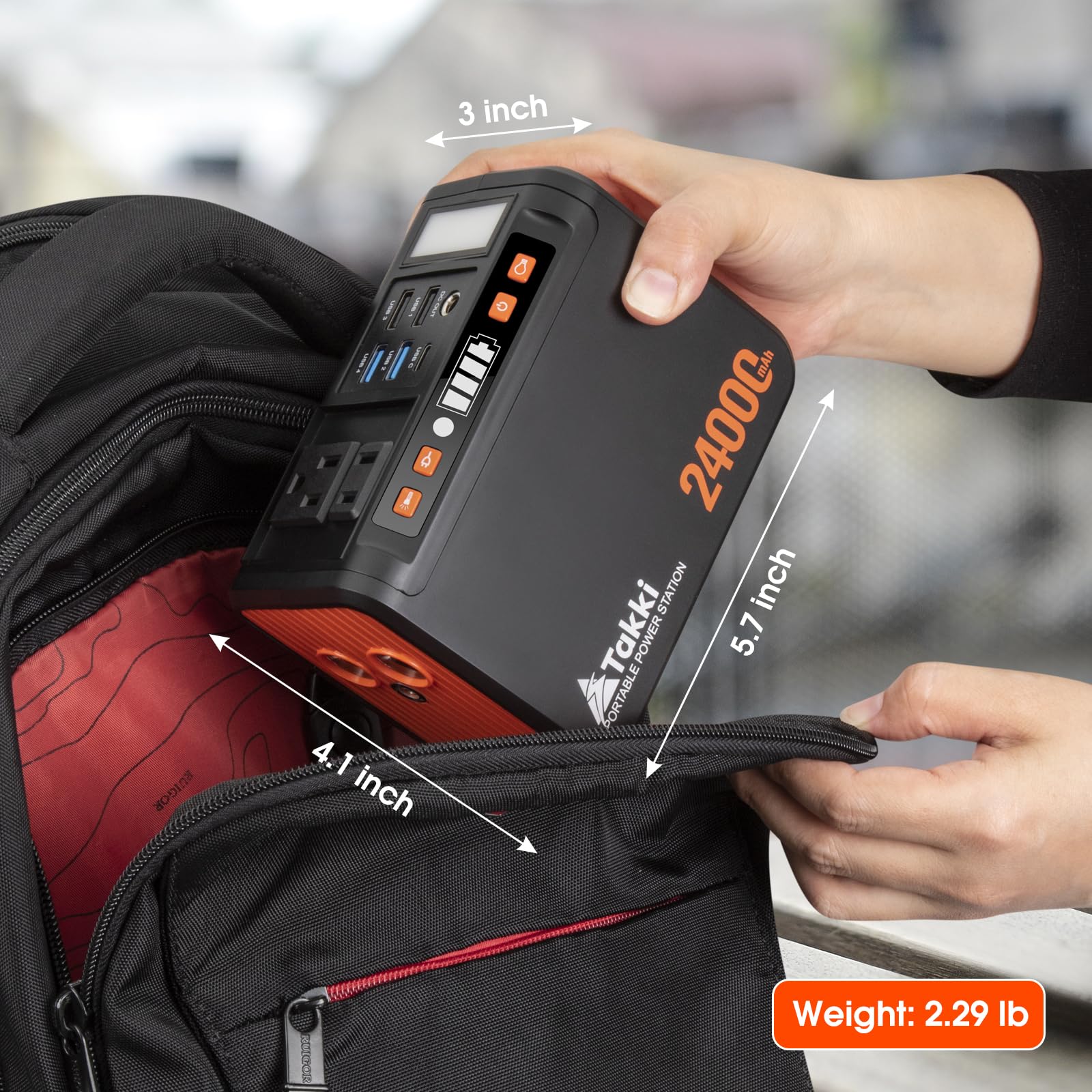 Takki Portable Power Station 88Wh with 110V AC DC USB Ports