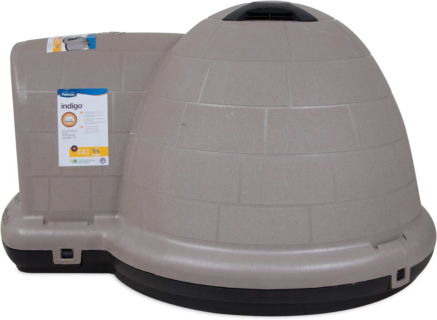 Petmate Indigo Dog House (Igloo Dog House. Made in USA with 90% Recycled Materials. All-Weather Protection Pet Shelter) for XL Dogs -90 to 125 pounds. Made in USA