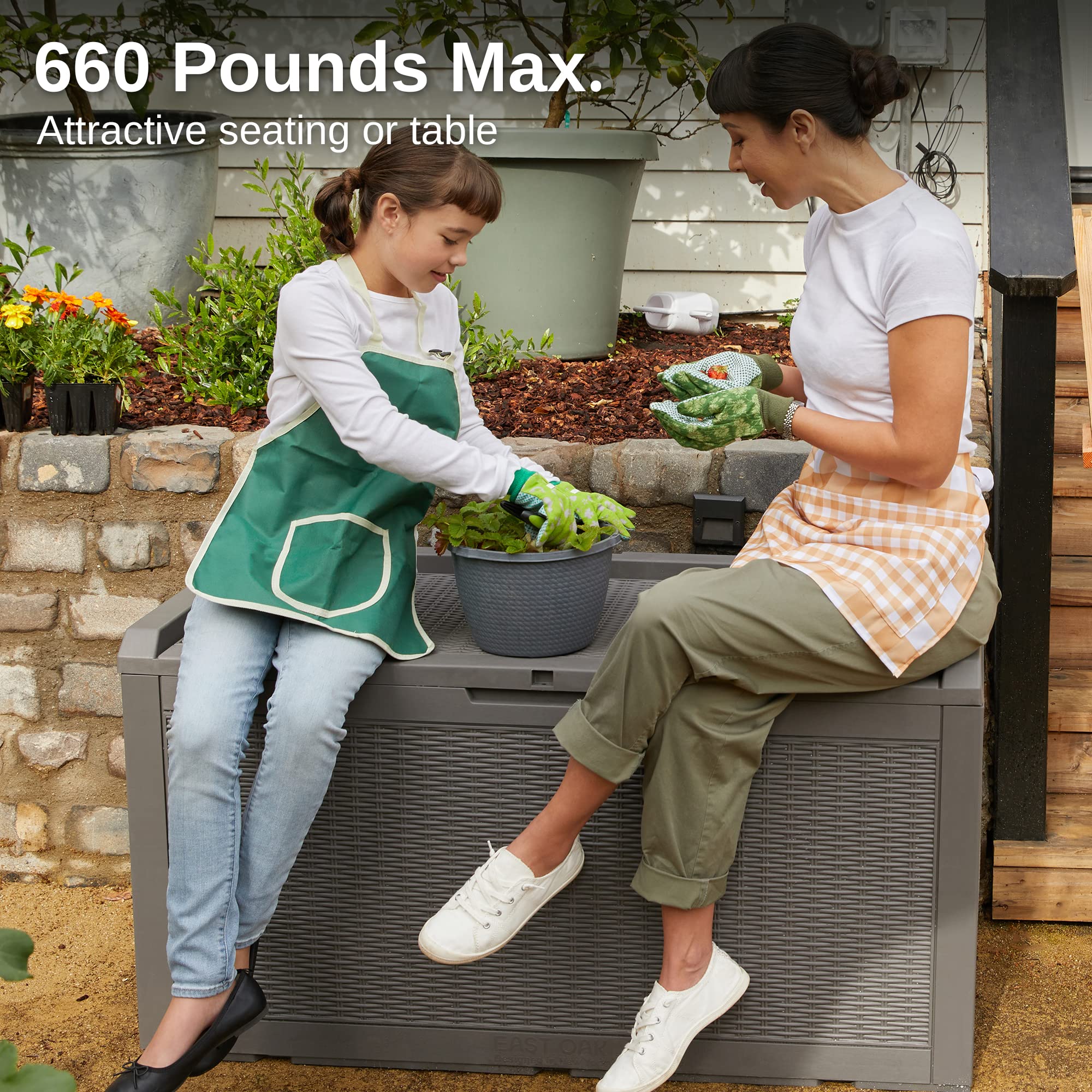 EAST OAK Outdoor Storage Box. 100 Gallon Deck Box