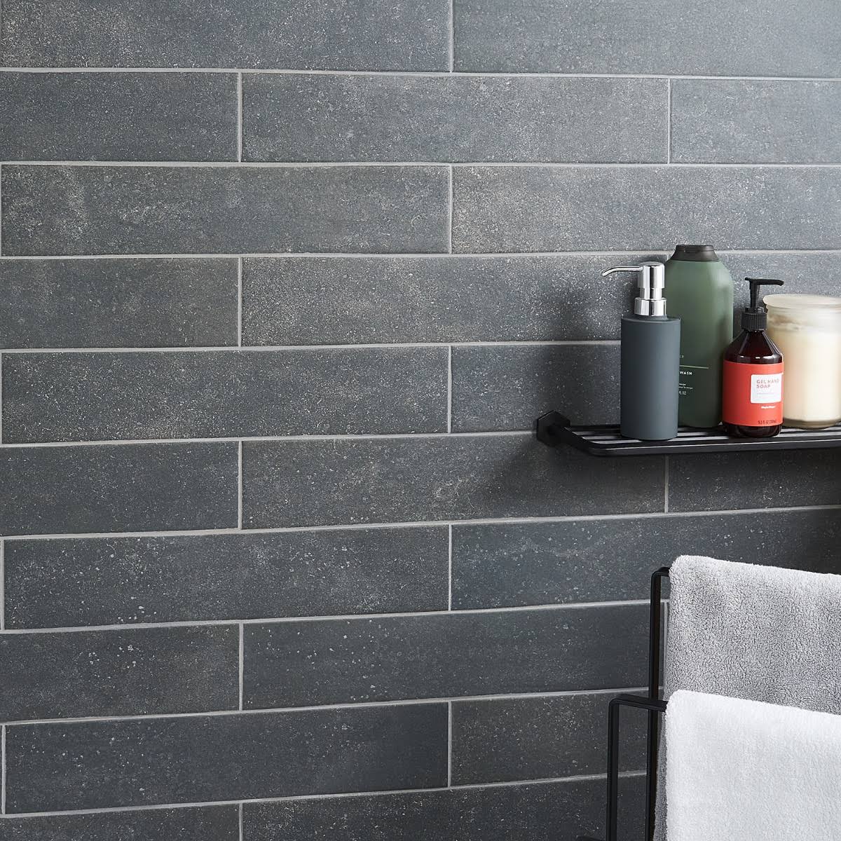 Ivy Hill Tile Sanskrit Black 3.89 in. x 19.37 in. Matte Porcelain Floor and Wall Tile (7.85 Sq. ft./Case)