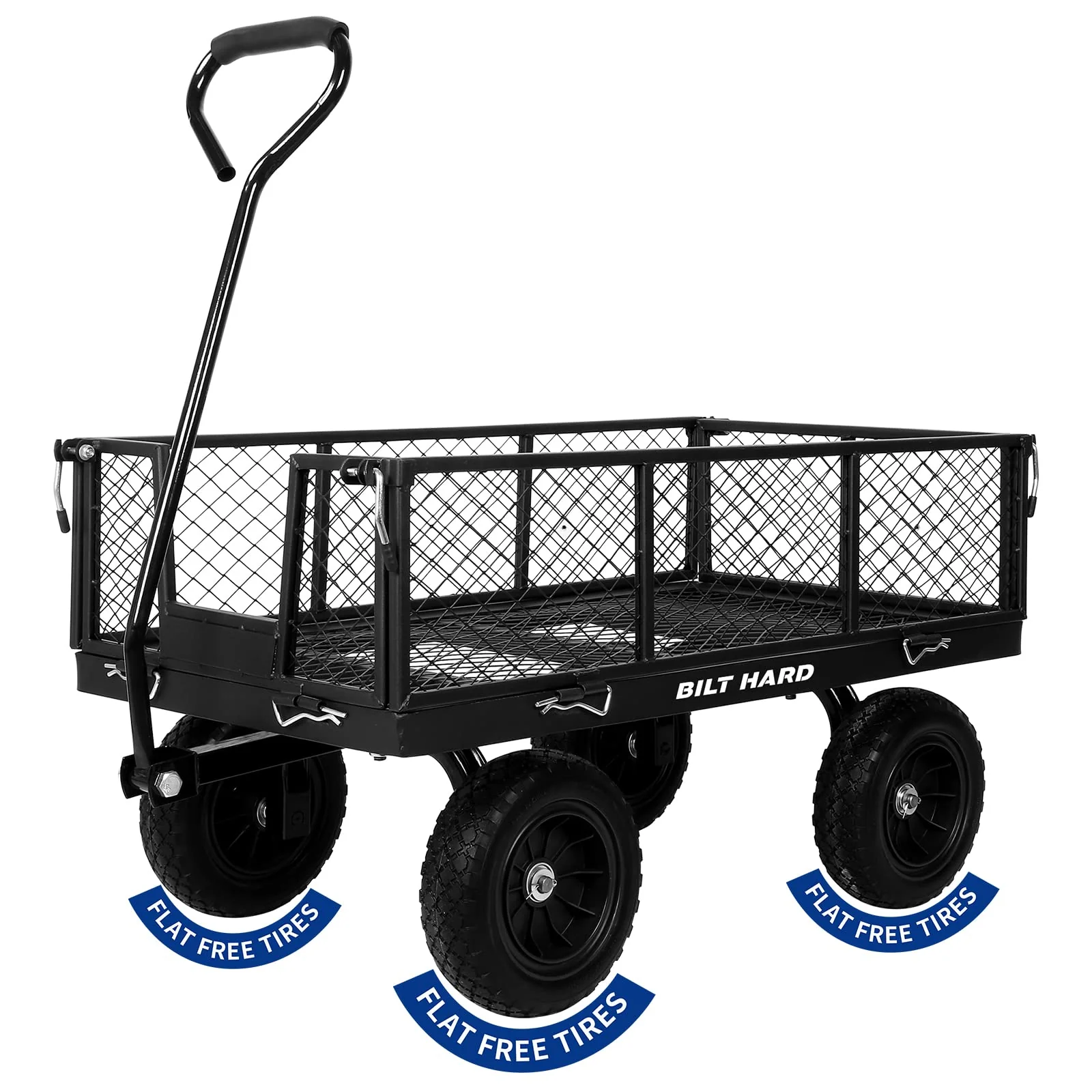 BILT HARD 880 lbs 10 Flat Free Tires Steel Garden Cart