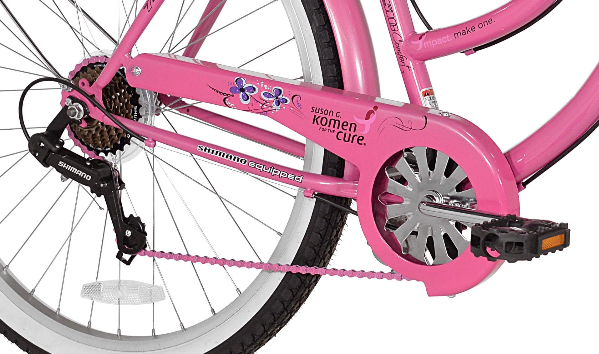 G Komen 26 Multi-Speed Cruiser Women's Bike. Pink