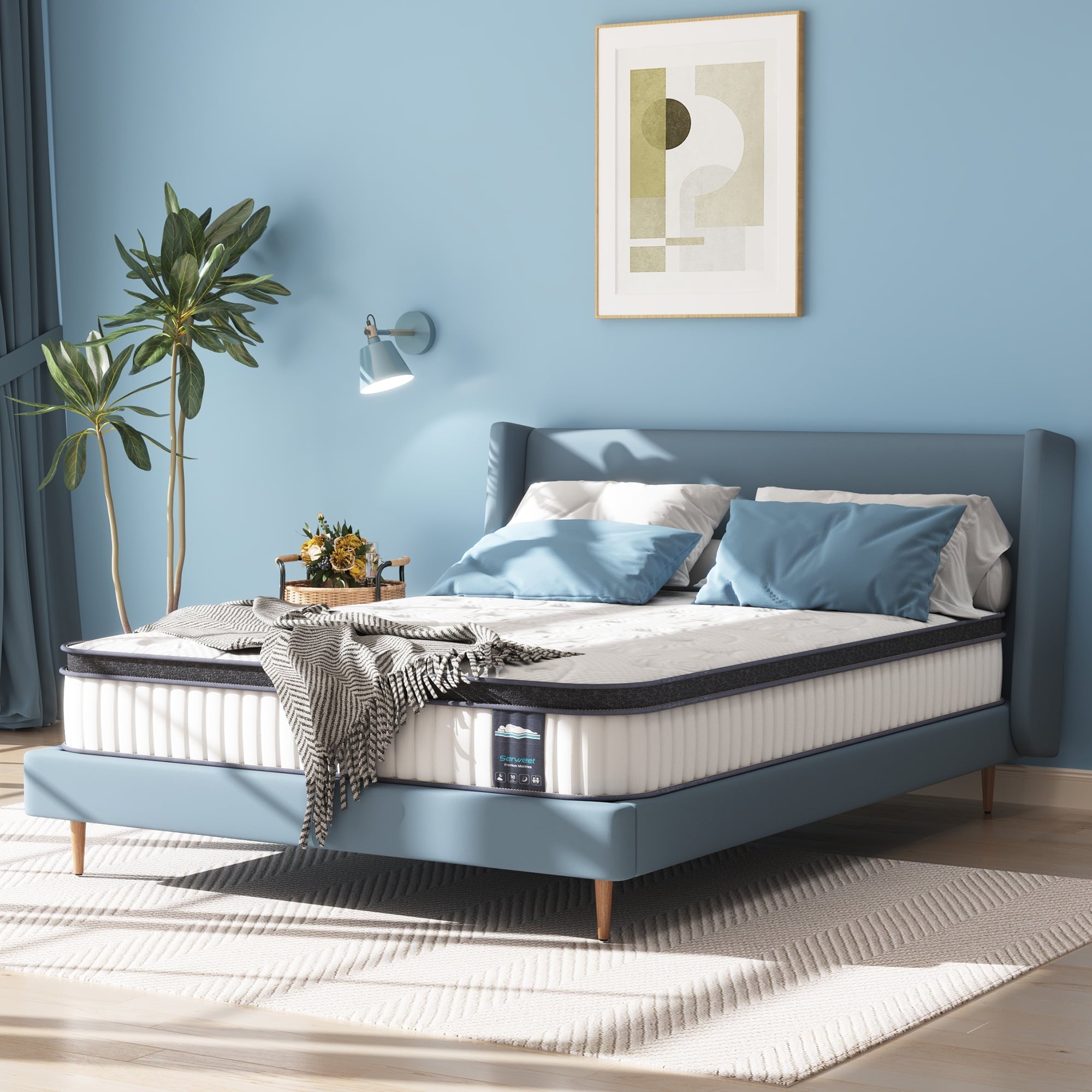 10 Inch Memory Foam Hybrid Full Mattress - Heavier Coils for Durable Support - Pocket Innersprings for Motion Isolation - Pressure Relieving - Medium Firm - Made in North America