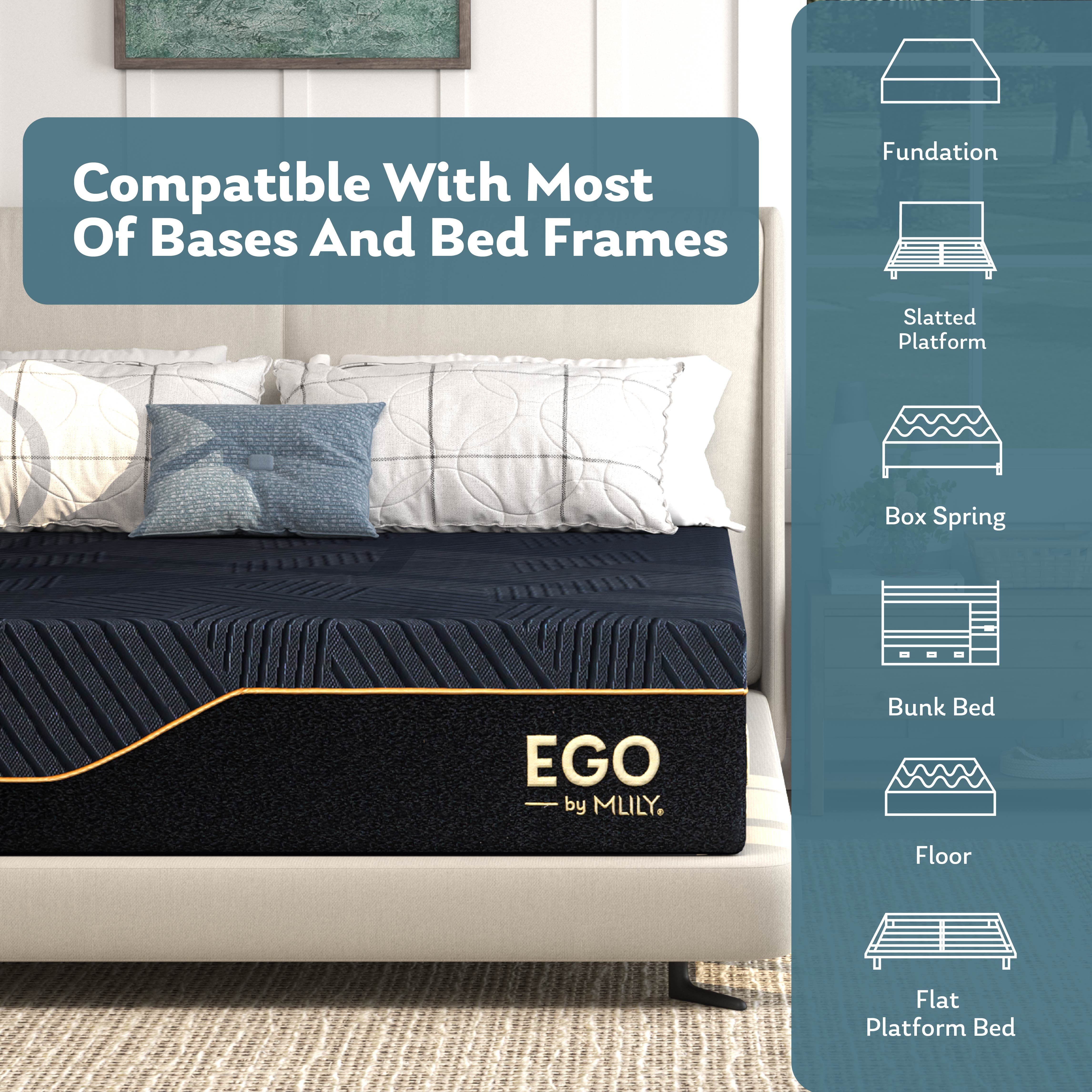 inch EGO Copper Gel Memory Foam Mattress In a Box. King. Medium