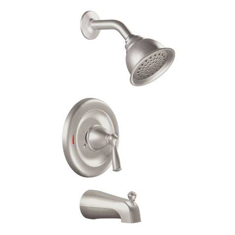 Moen 82910SRN Classic 1-Handle Tub and Shower Faucet, Brushed Nickel