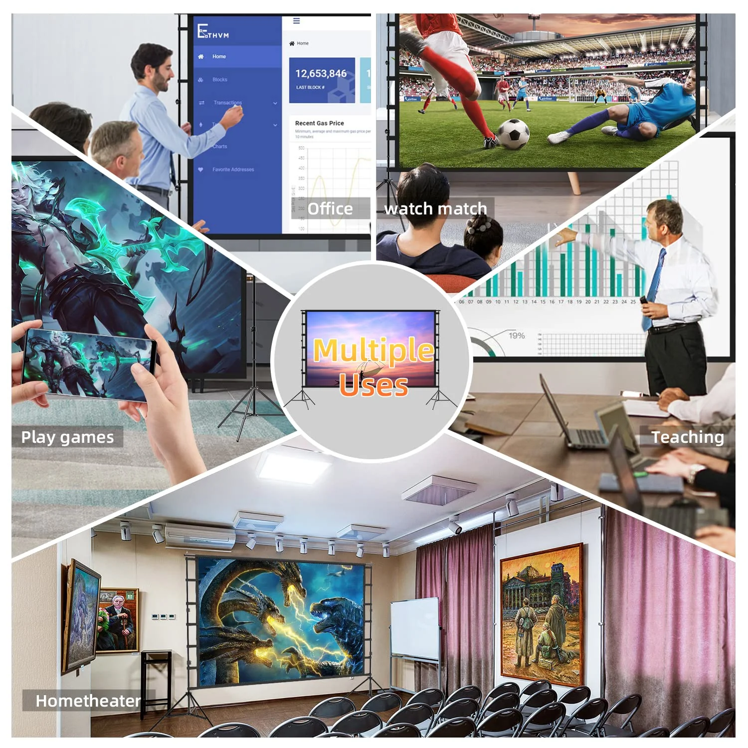 150 inch Large Indoor Movie Projection Screen