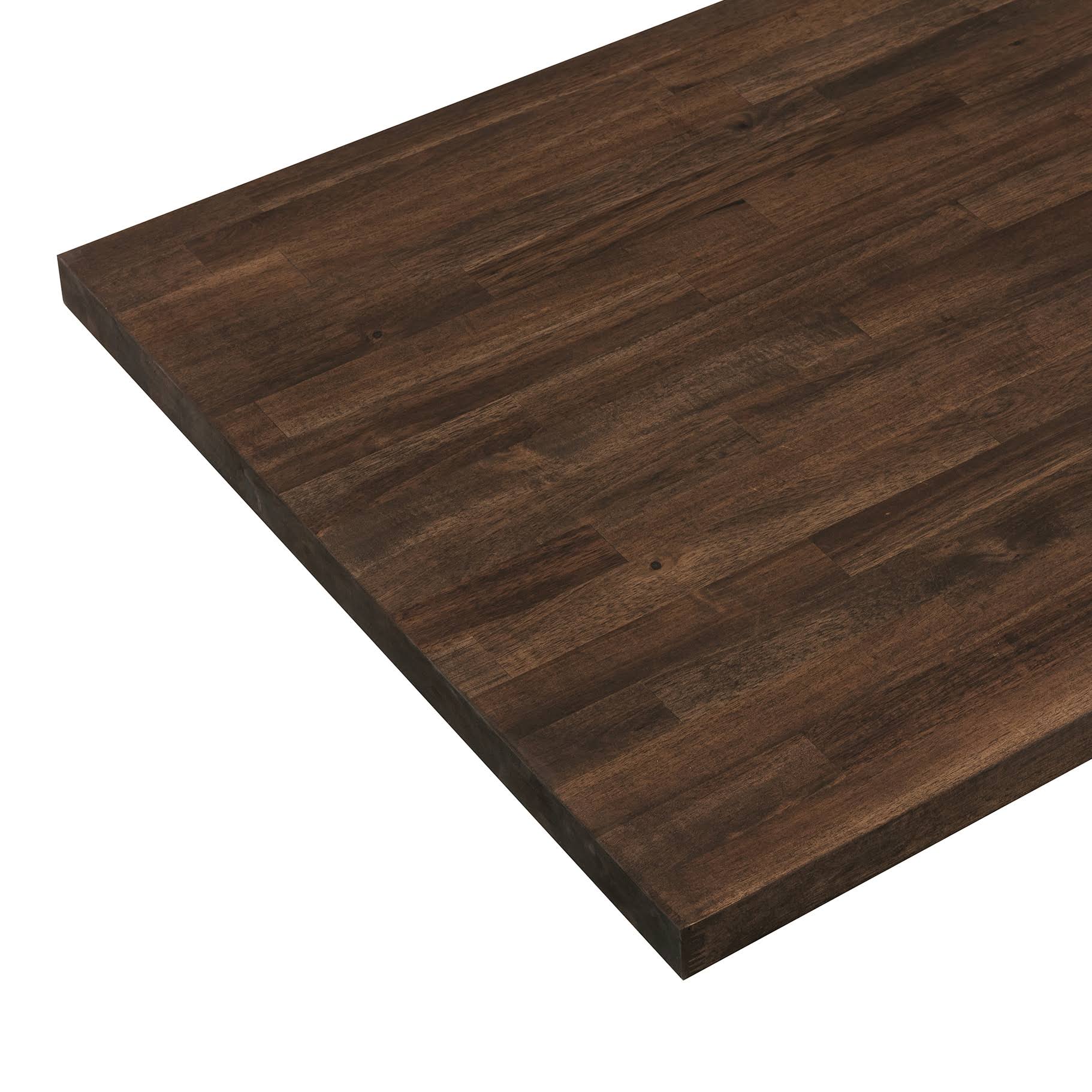 Allen + Roth 96-in x 25-in x 1.5-in Espresso Stain Straight Acacia Butcher Block Countertop in Brown | ARF1525FJACAESP-96