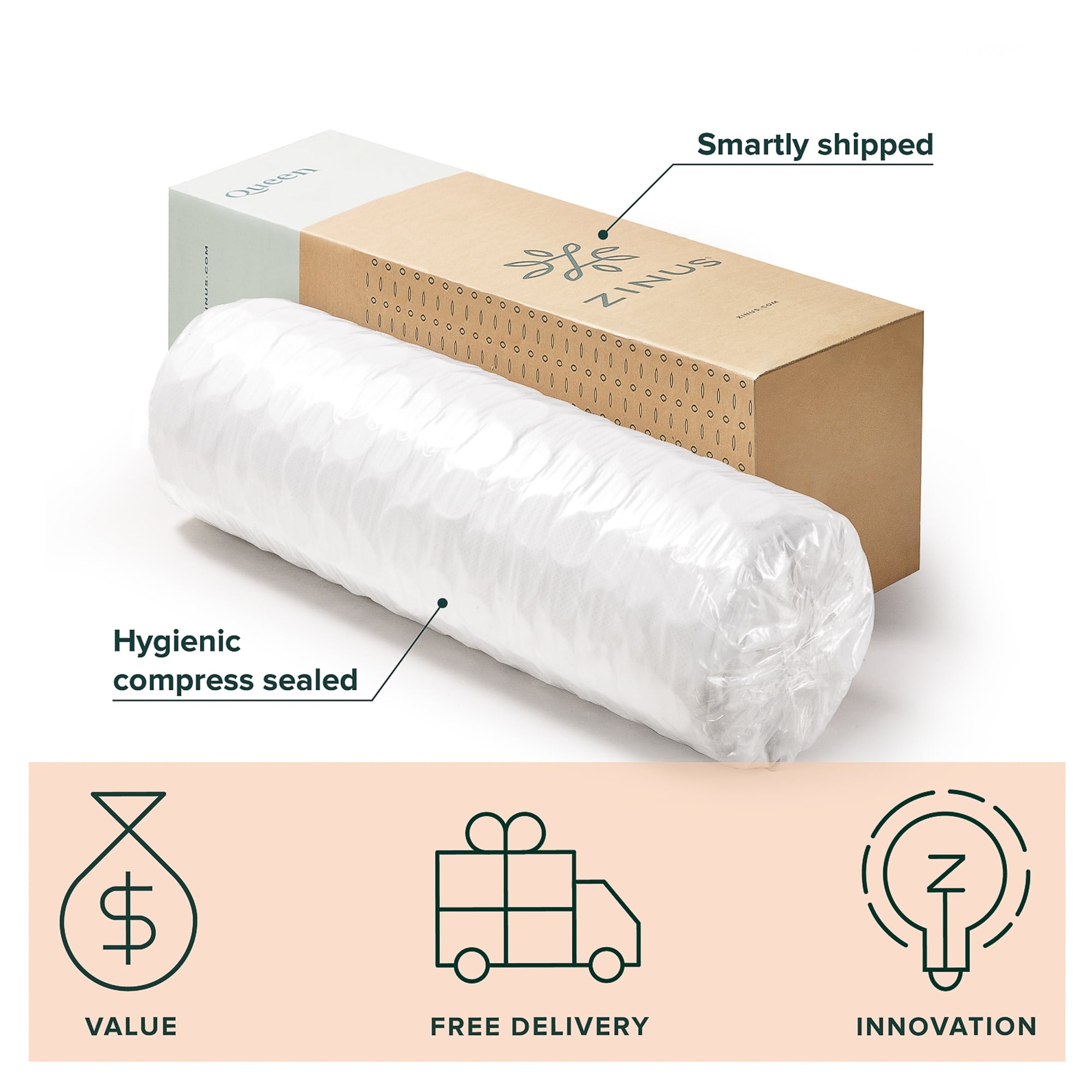 8 Quilted Hybrid of Comfort Foam and Pocket Spring Mattress. Queen