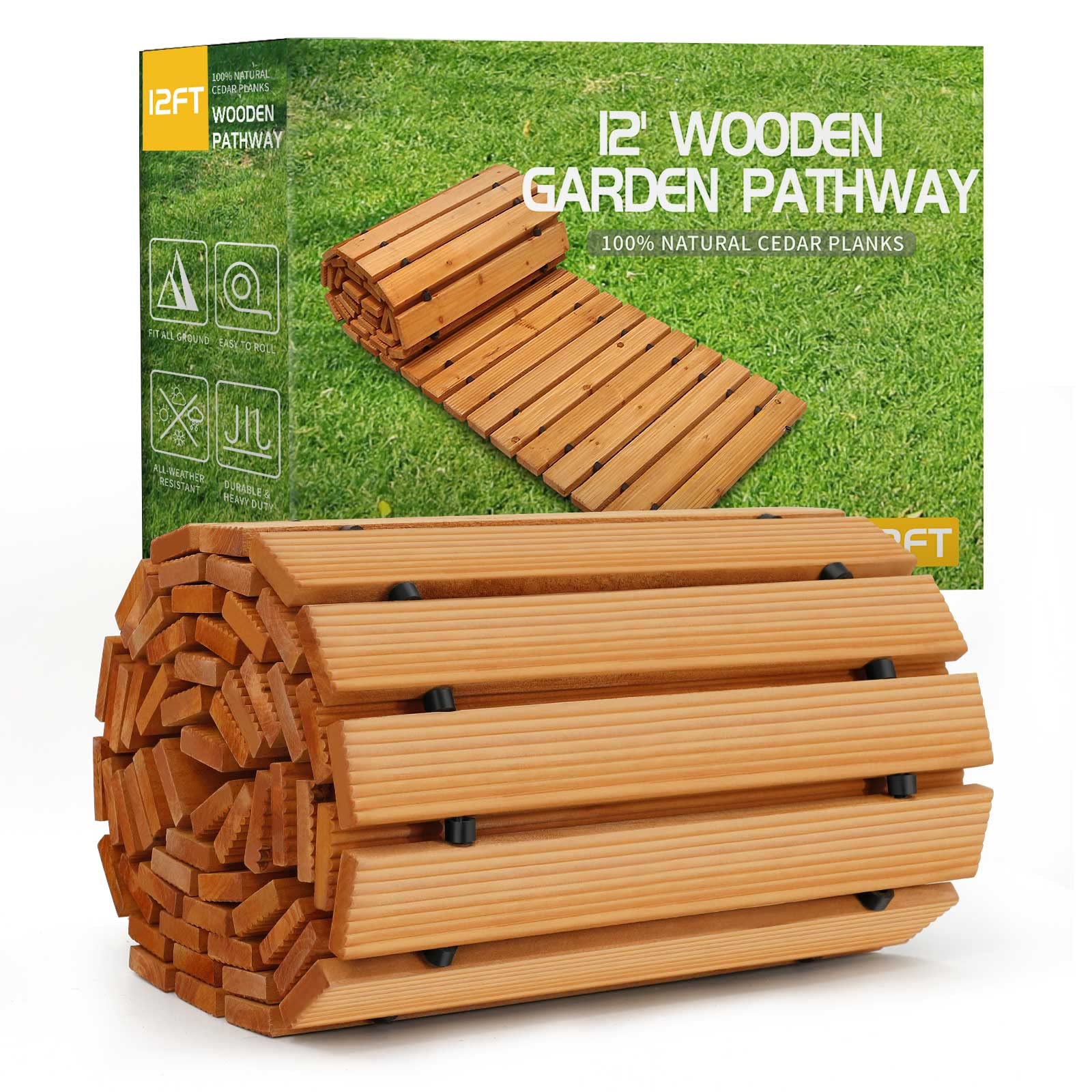 RELIANCER 12' Wooden Garden Pathway-Instock