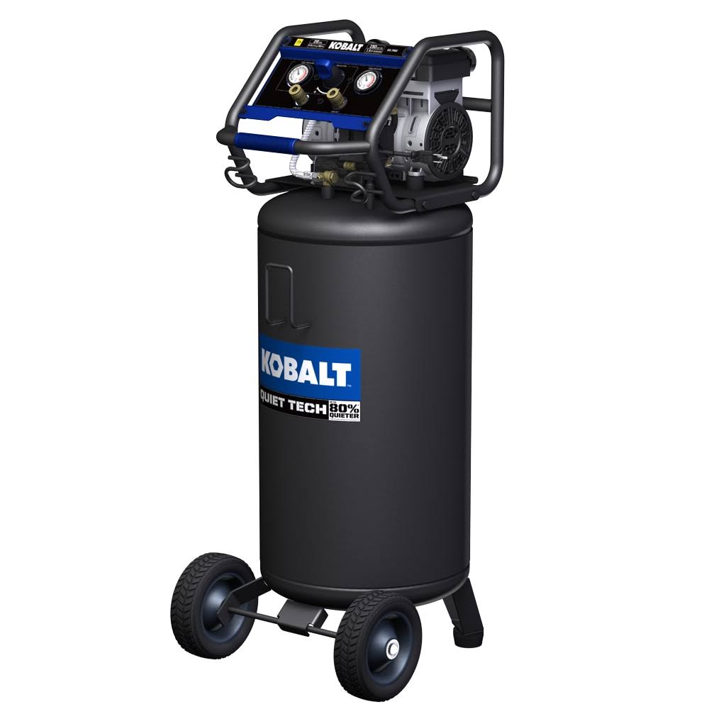 Kobalt Quiet Tech 26-Gallon Single Stage Portable Electric Vertical Air Compressor 3332644-Instock