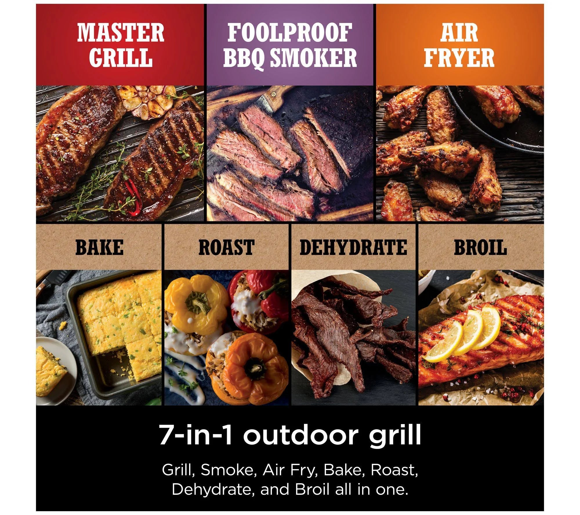 Ninja 7-in-1 Woodfire Electric Outdoor Grill &Air Fryer Grill .Grey - MadeInUSA