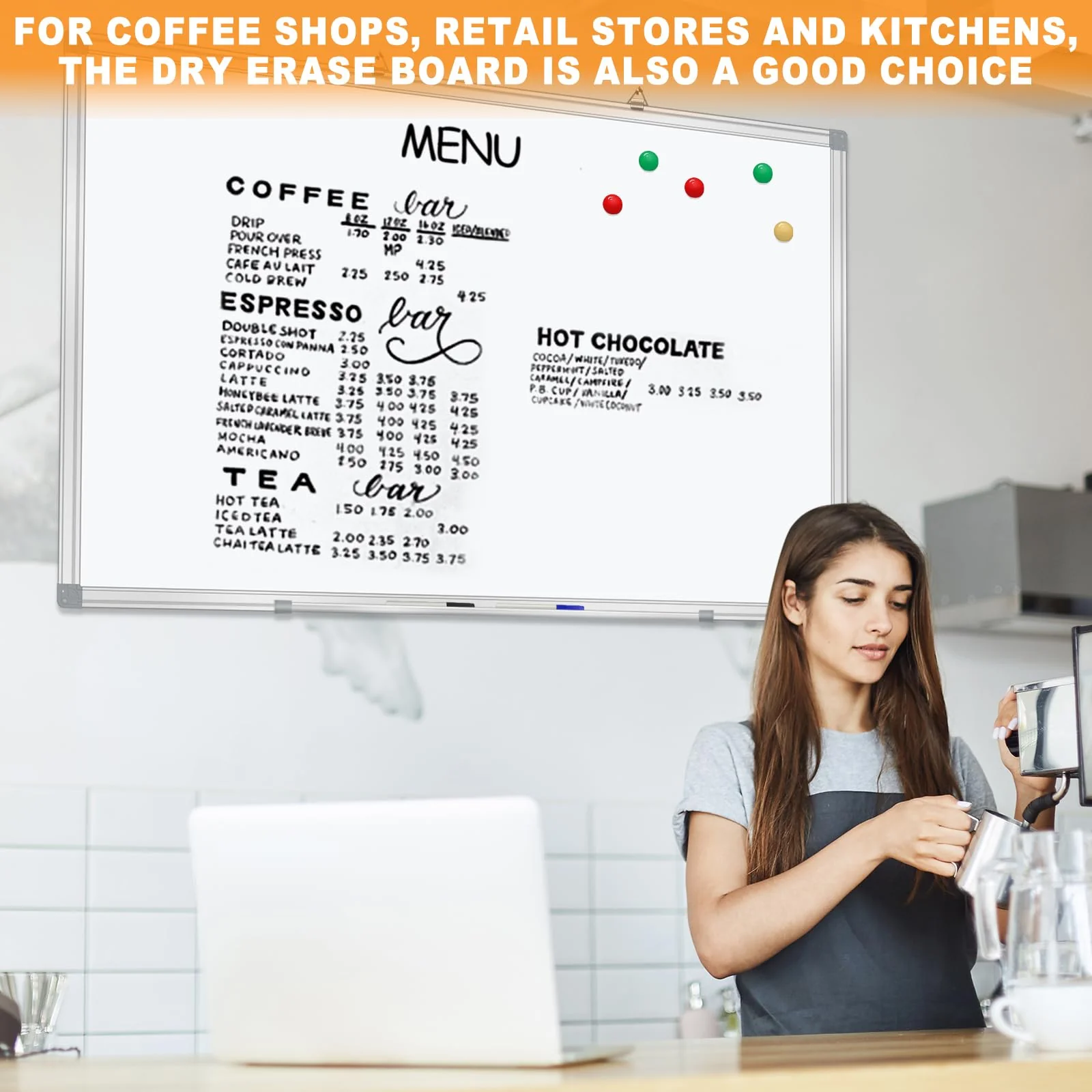 H-Qprobd Dry Erase Board for Wall 72x40 with Long Pen Tray