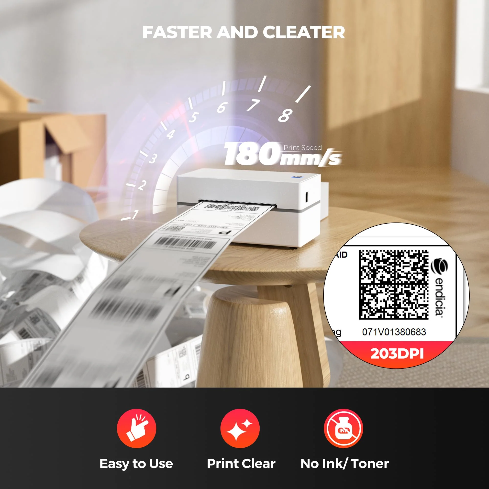 MUNBYN Bluetooth Thermal 4x6 Shipping Label Printer