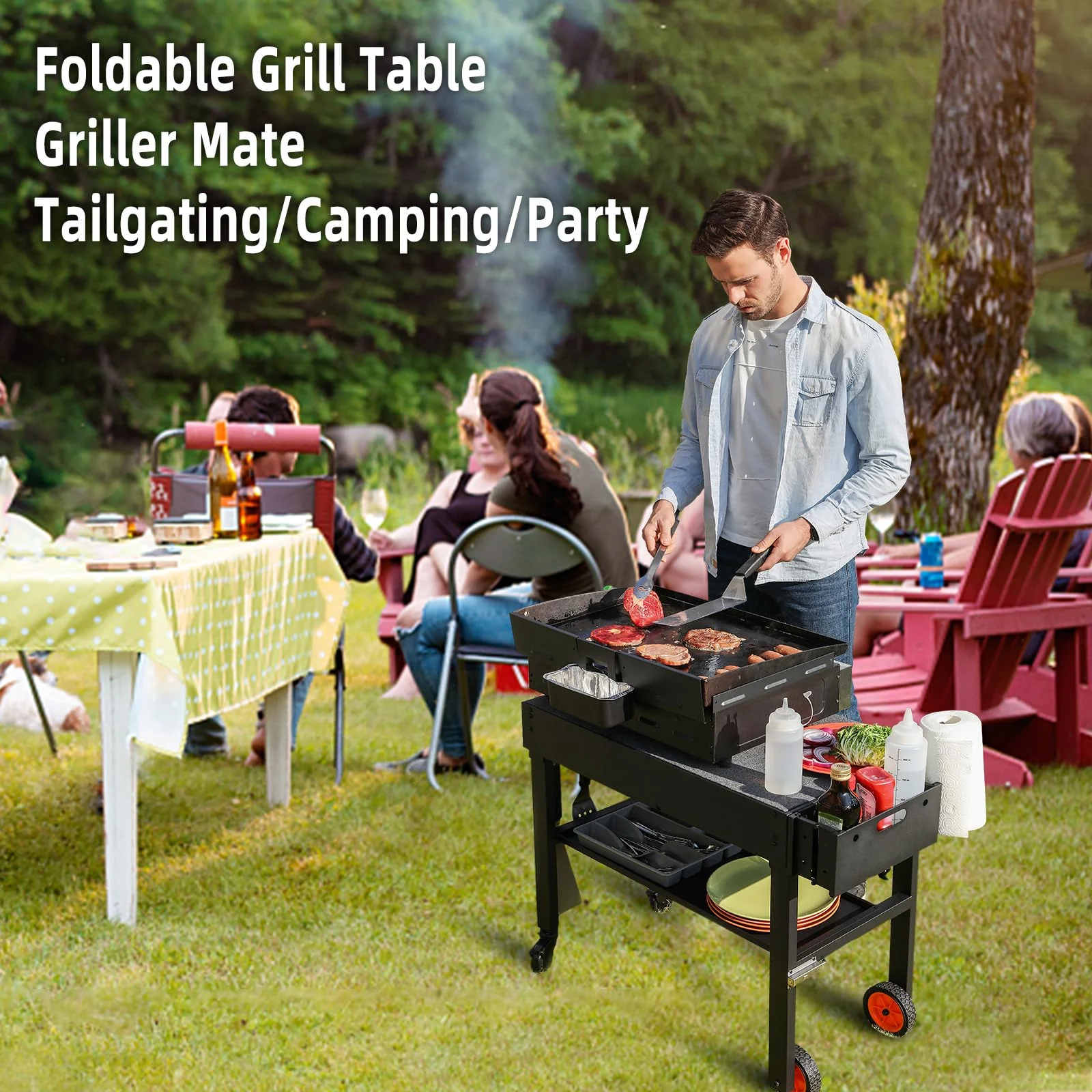Yundasan Portable Outdoor Grill Table. 31W x 17D