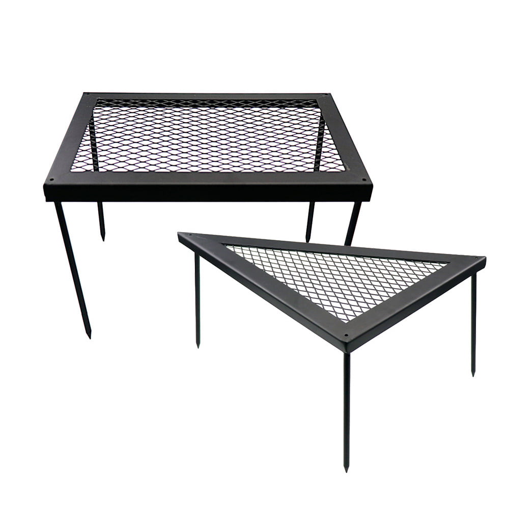 Folding Picnic Grill Table Portable Camping Desk Steel Grill Stand Table for Picnic Hiking Camping Beach Cooking and Backyard Use