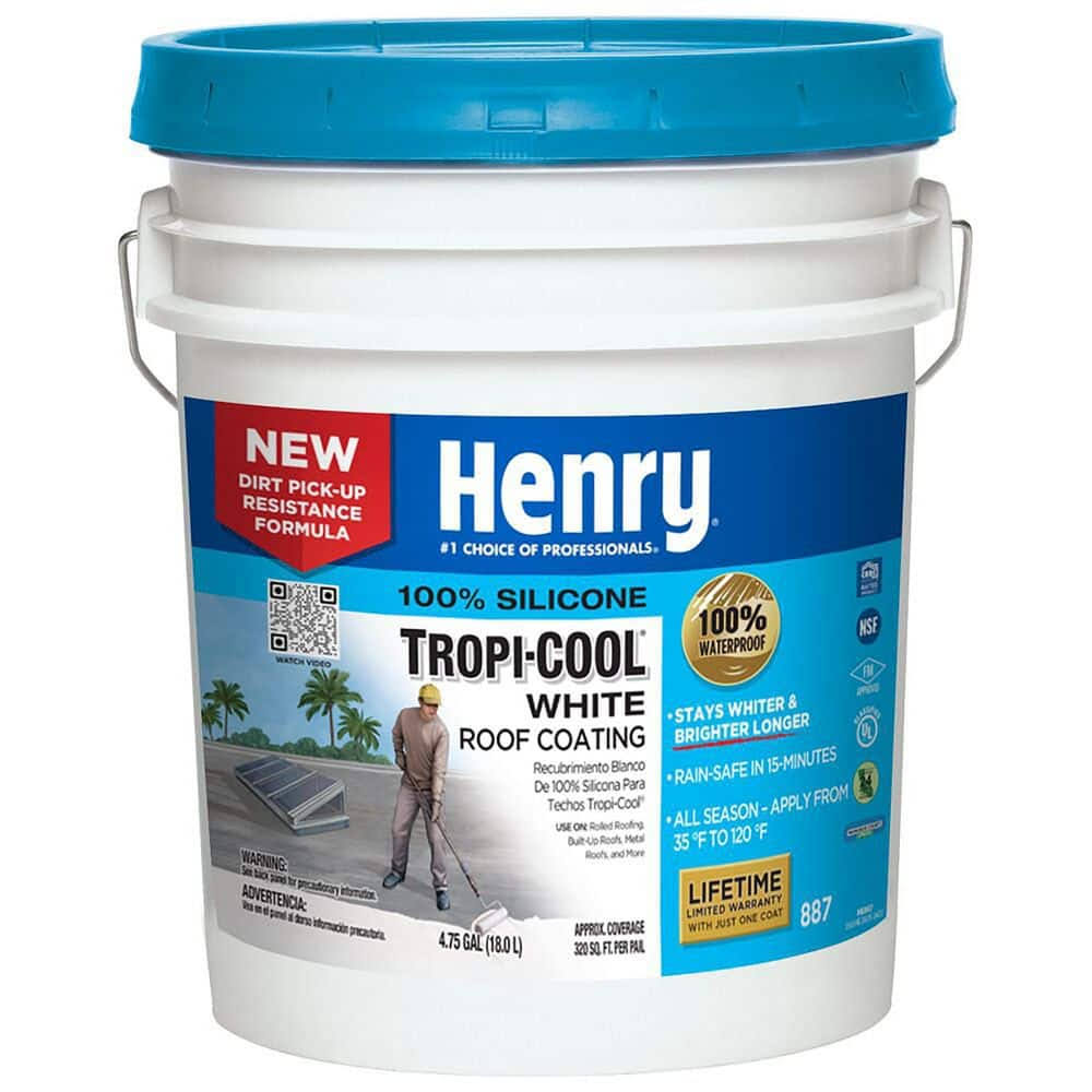 Henry Tropi-Cool White Silicone Roof Coating 4.75 Gal