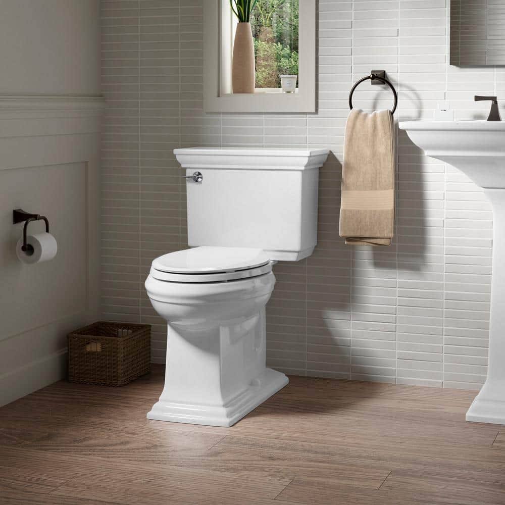 Kohler K-3817 Memoirs Stately 1.28 GPF Two-Piece Elongated Comfort Height Toilet White