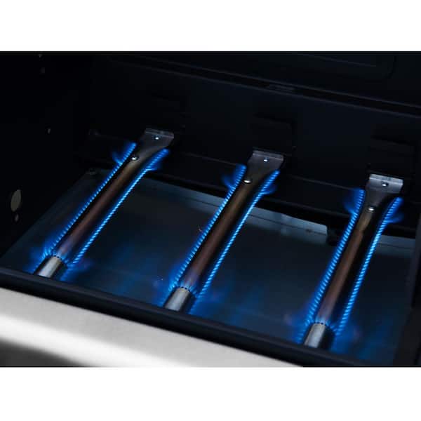 3-Burner Propane Gas and Charcoal Combo Grill with Cover