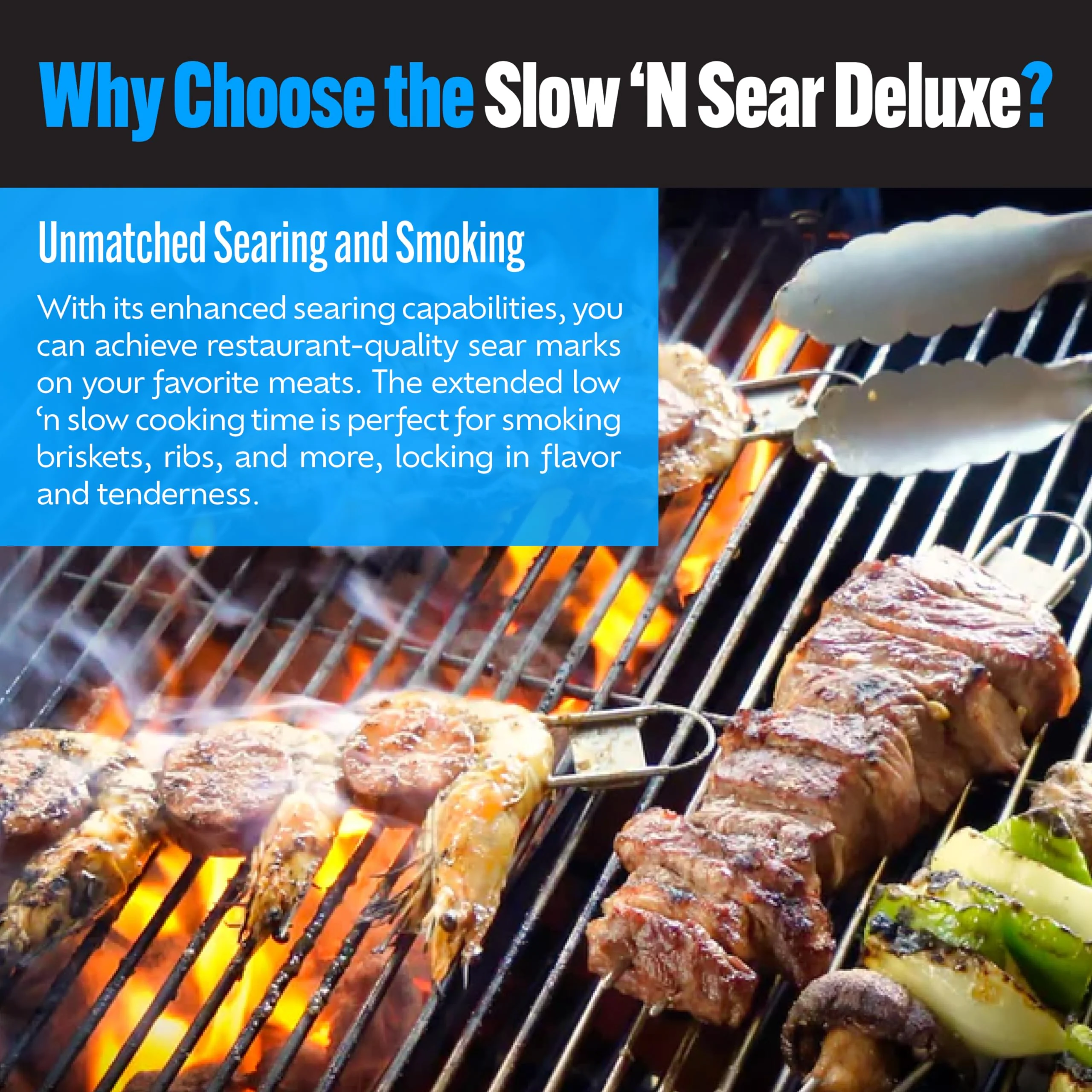 Slow 'N Sear SnS Grills Deluxe Insert. Removable Reservoir