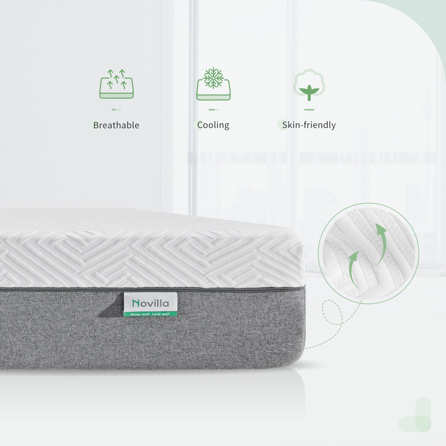 10 inch Cooling Gel Memory Foam Mattress in a Box. Queen Mattress