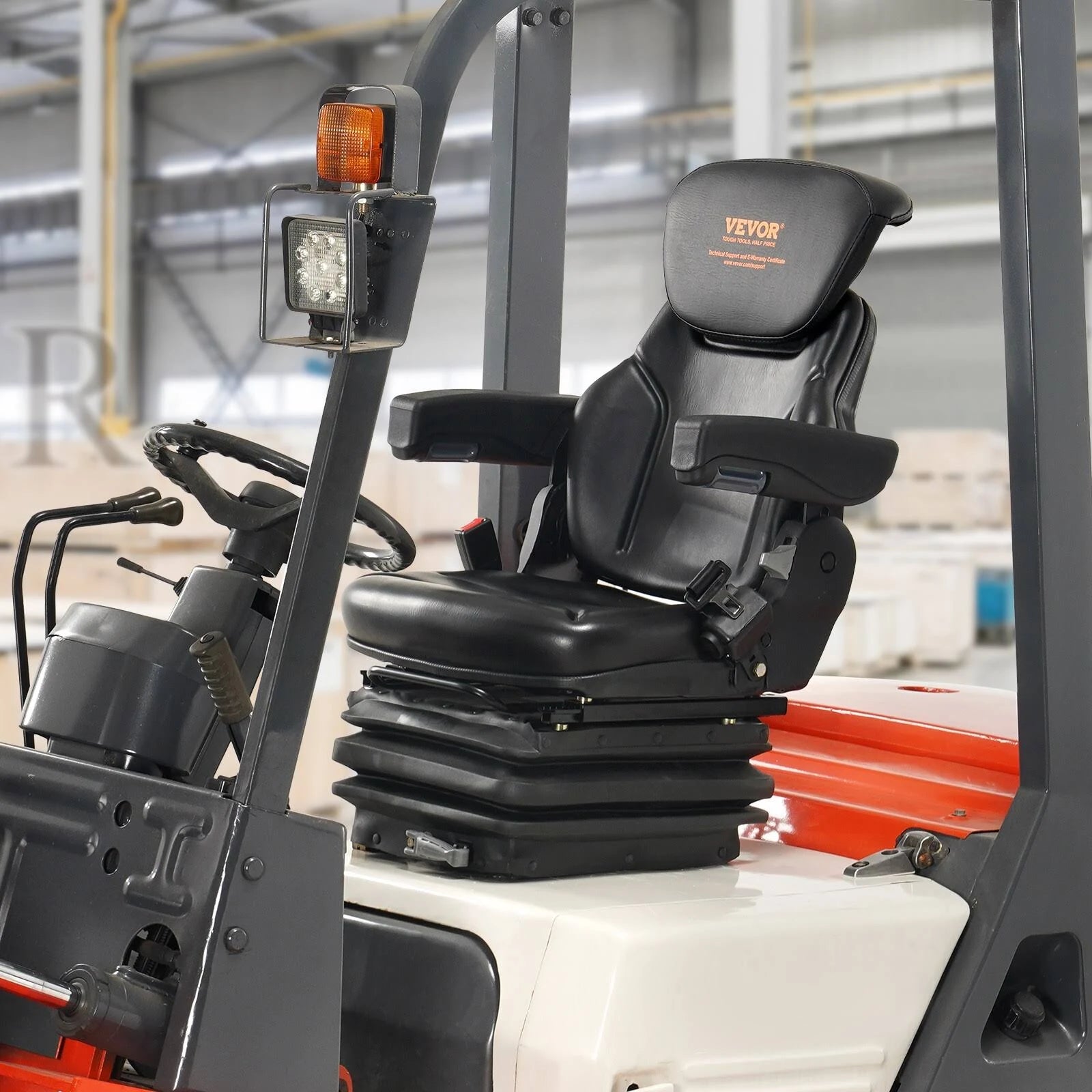 VEVOR Universal Tractor Seat Suspension Fold Down Forklift Seat with Adjustable Angle Back CCZYJZKFSAQDKKFORV0 - MadeInUSA