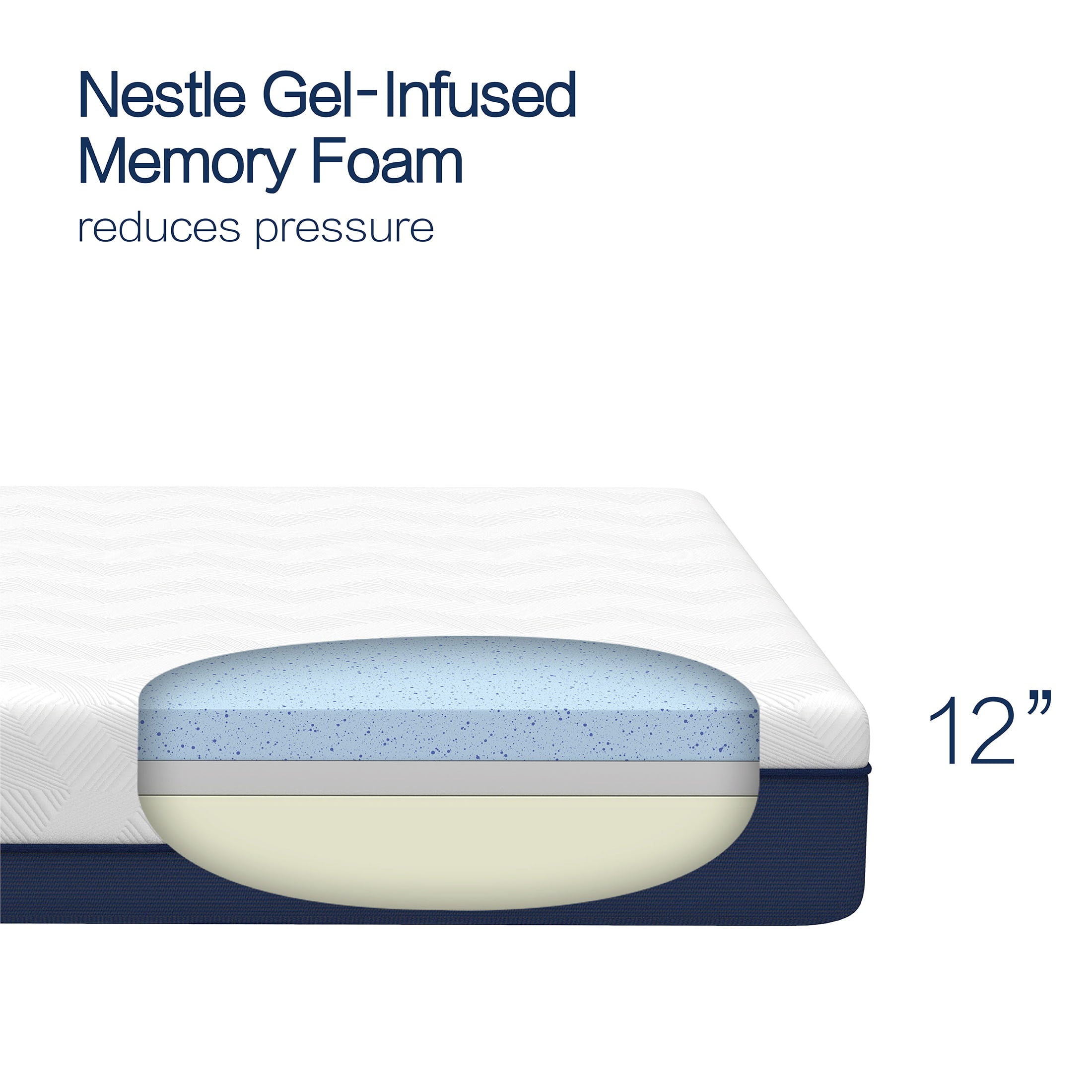 & Rye ArticSky 12 Medium Firm Gel Memory Foam Mattress with BONUS Pillows. King