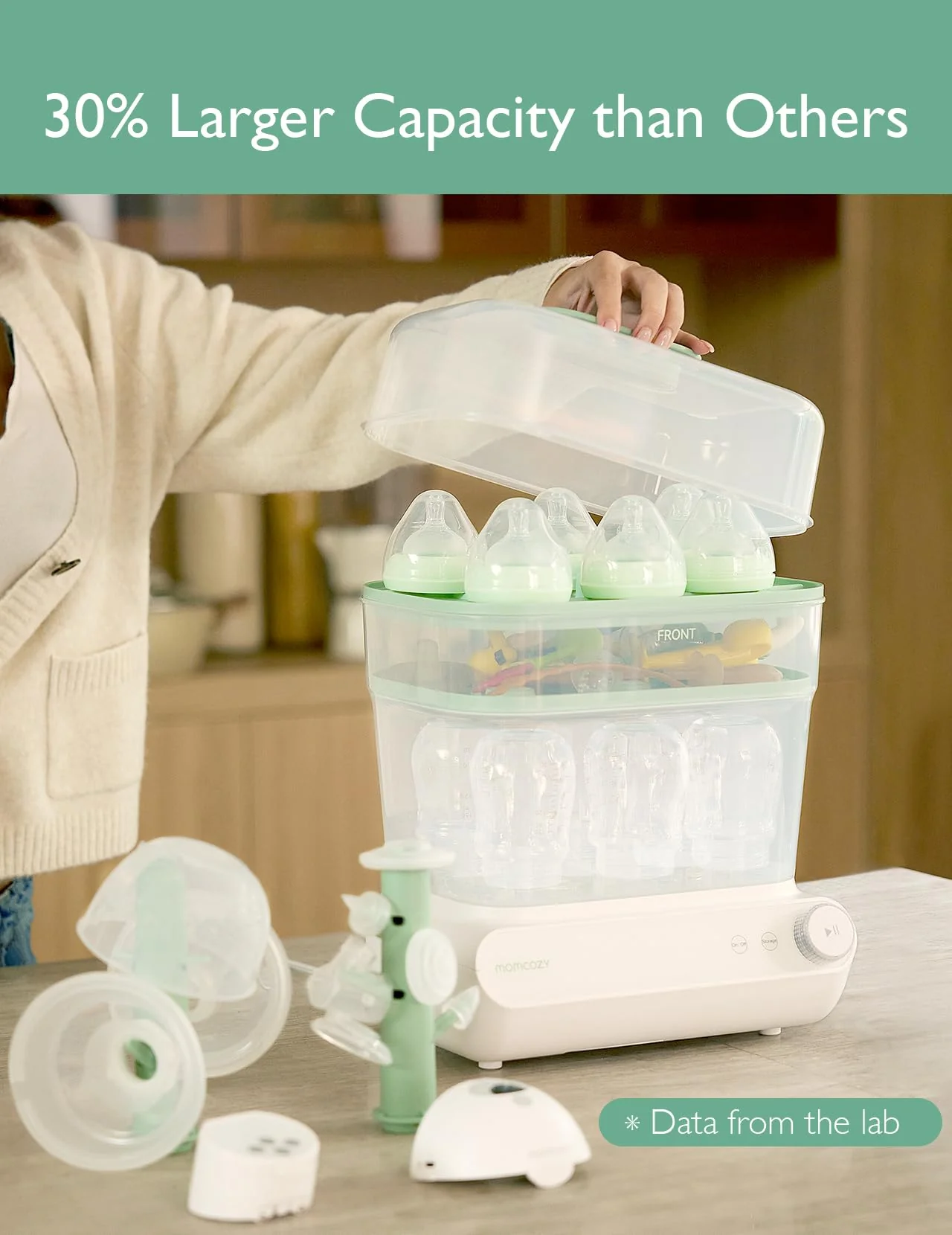 Momcozy 3 Layers Large Bottle Sterilizer and Dryer