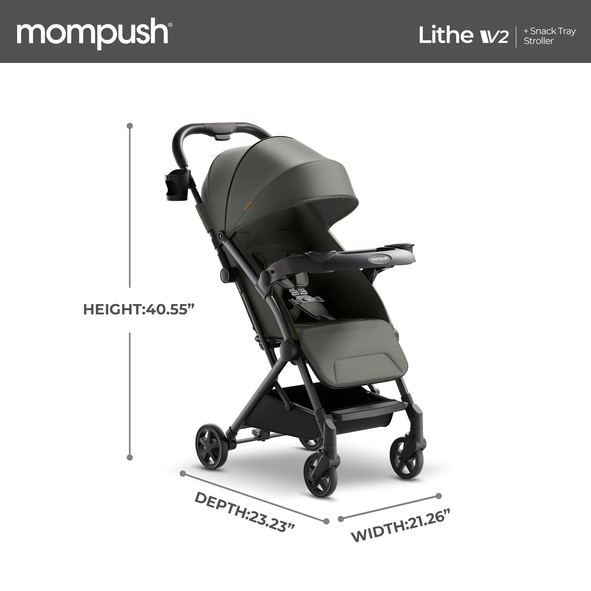 Mompush Lithe V2 Lightweight Compact Fold Stroller