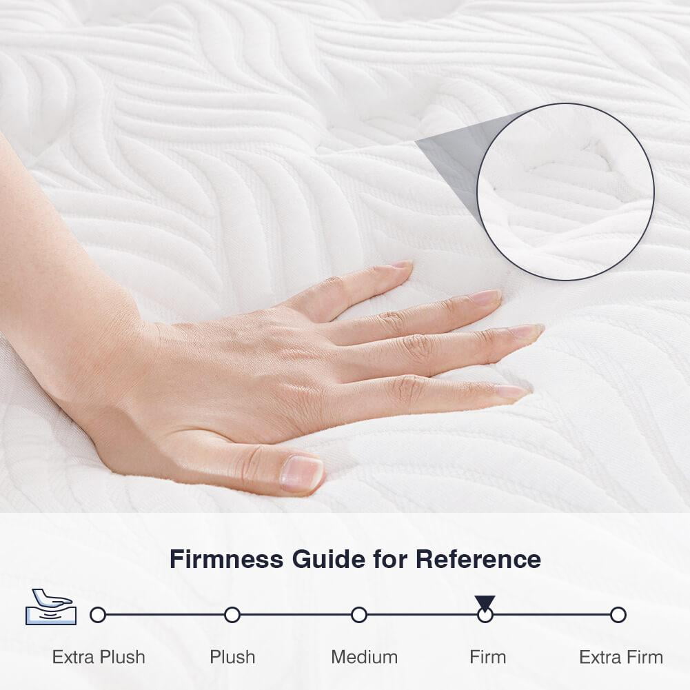 Queen Size Hybrid Mattress. 12-Inch Mattress in a Box. Pocketed Innerspring and Memory Foam Mattress. Medium Firm with Pillow Top. Supportive