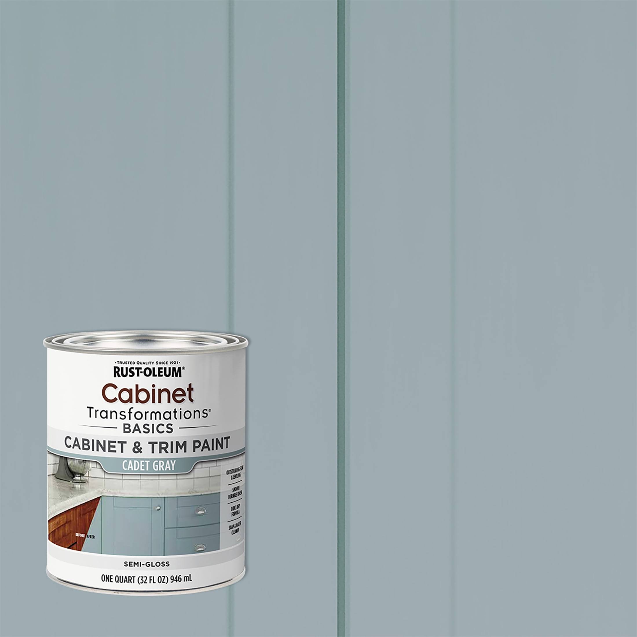Rust-Oleum 372009 Cabinet & Trim Paint Semi- Gloss Cadet Gray Quart