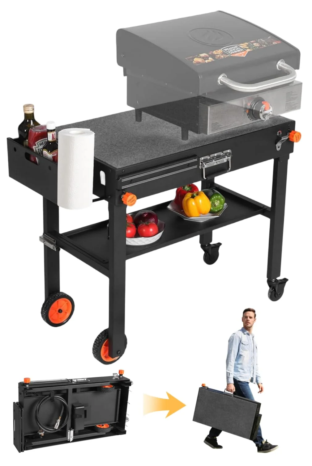 JiRiCHMi Outdoor Grill Table. Blackstone Griddle Stand
