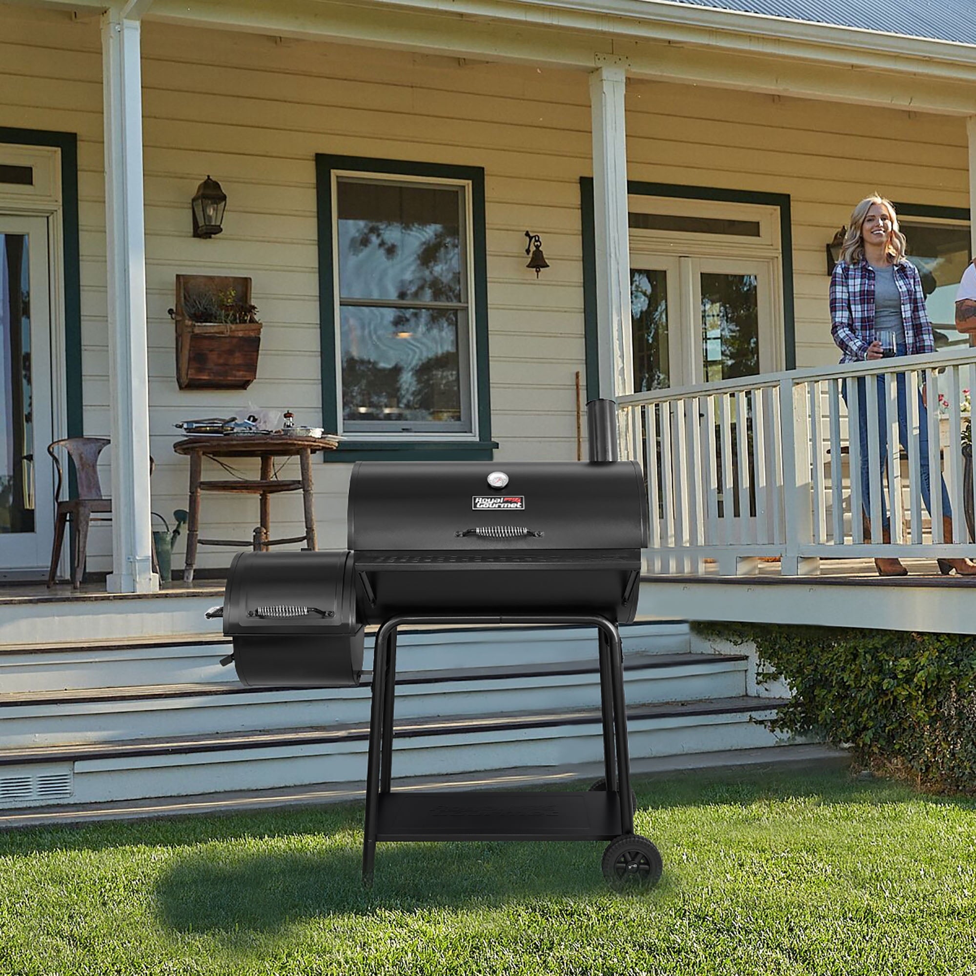 Gourmet 30 CC1830F Charcoal Grill with Offset Smoker