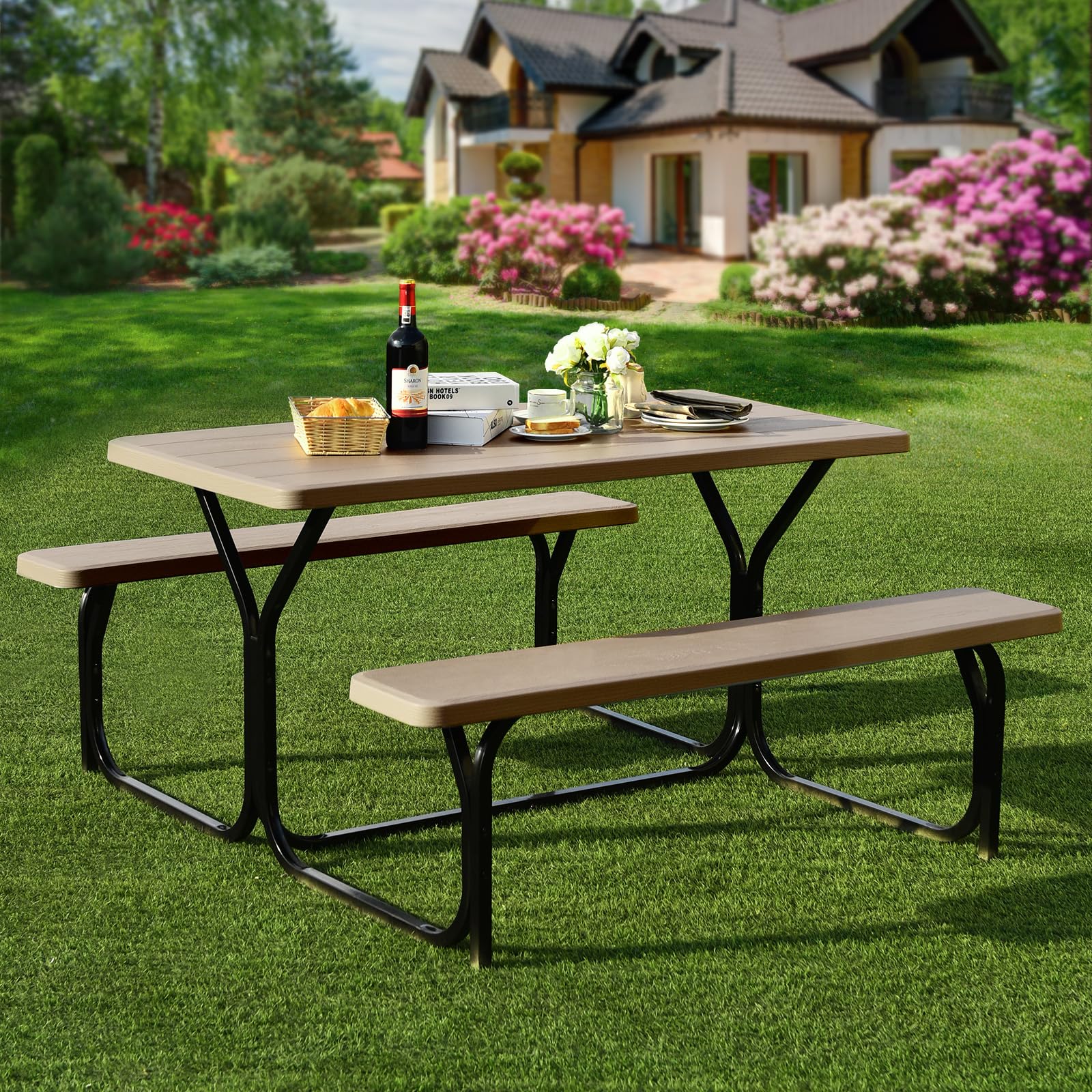 Giantex Outdoor Picnic Table Bench Set