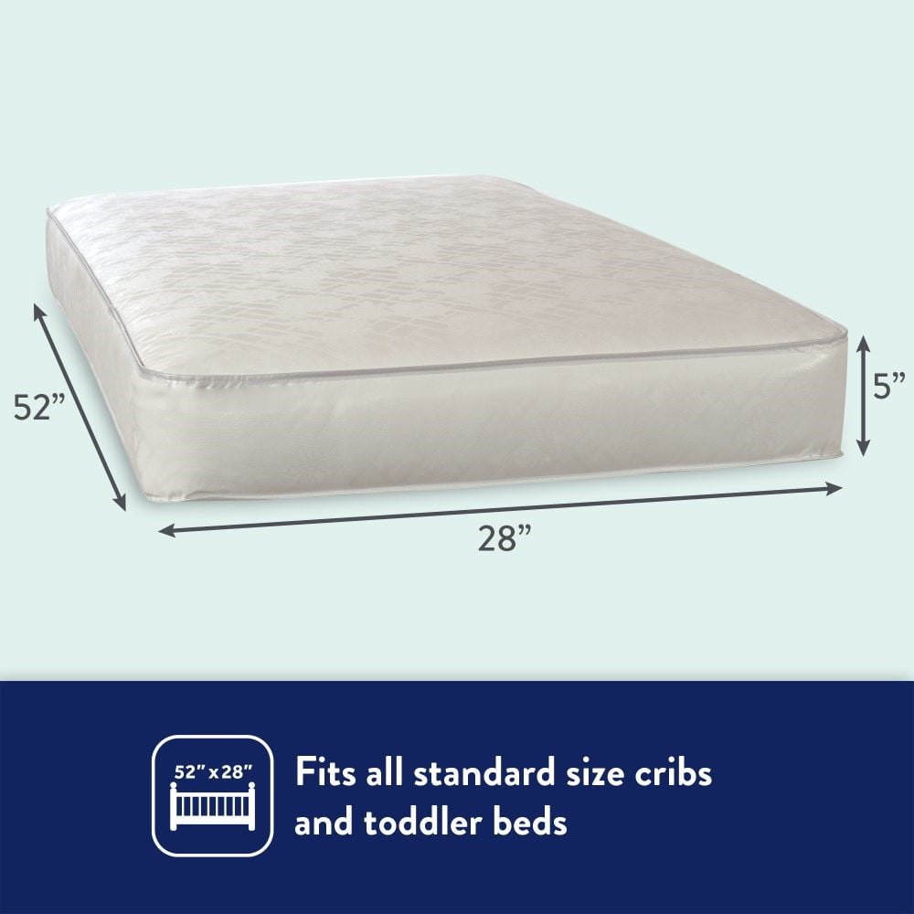 Pediatric 800 Extra Firm Ultra Deluxe. 80 Coil Crib and Toddler Mattress. White