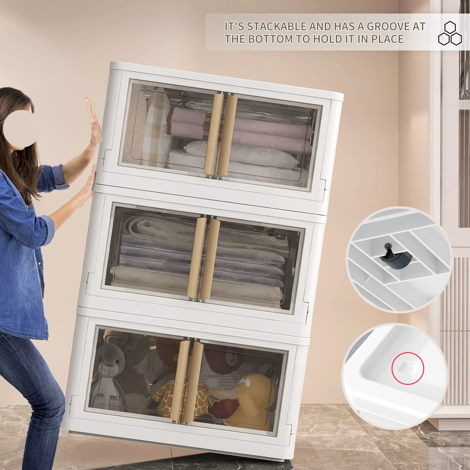 KHNR 5 Packs 78 Quart Plastic Storage Bin with lids