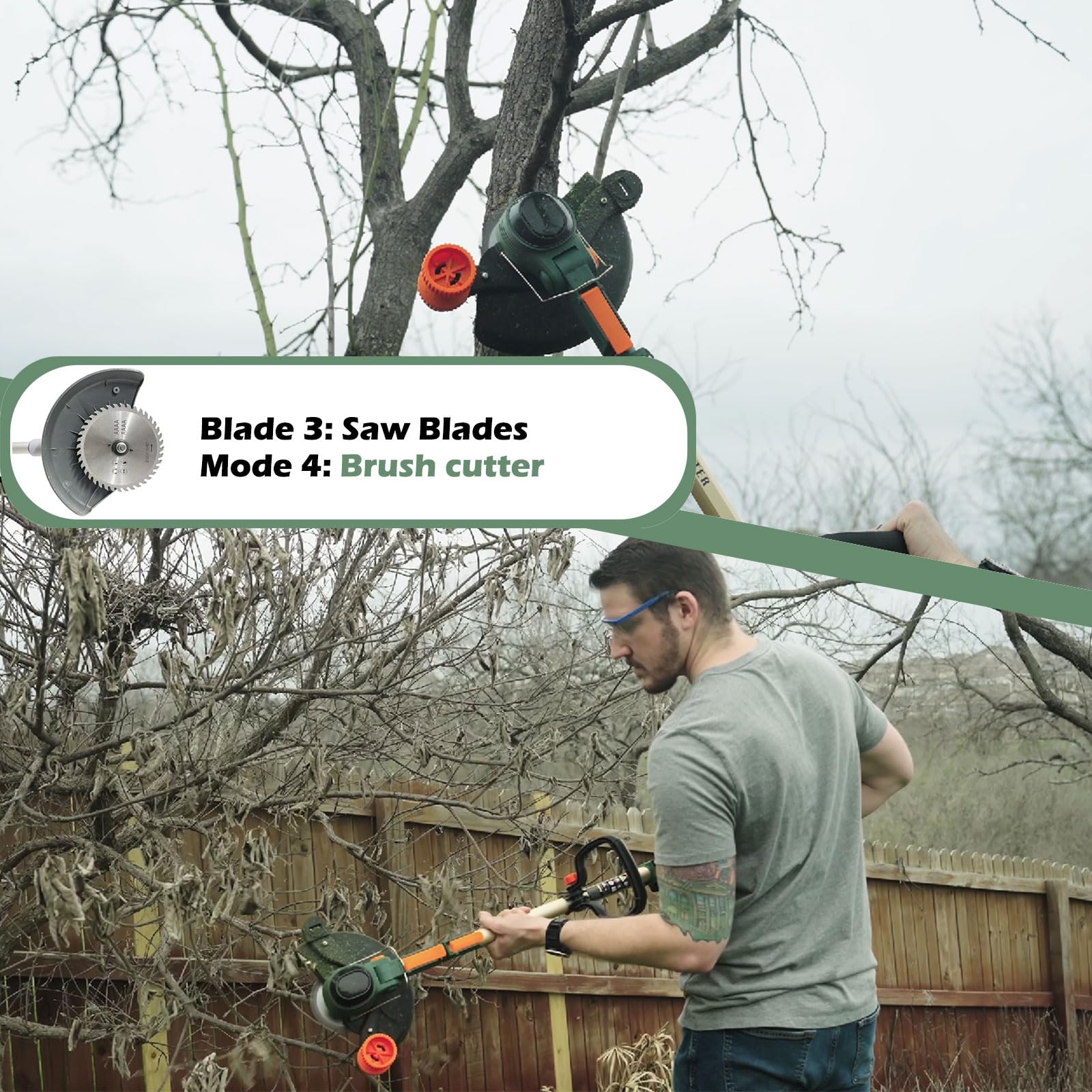 YUEWXTER Electric Weed Wacker. 4-in-1 Grass Trimmer