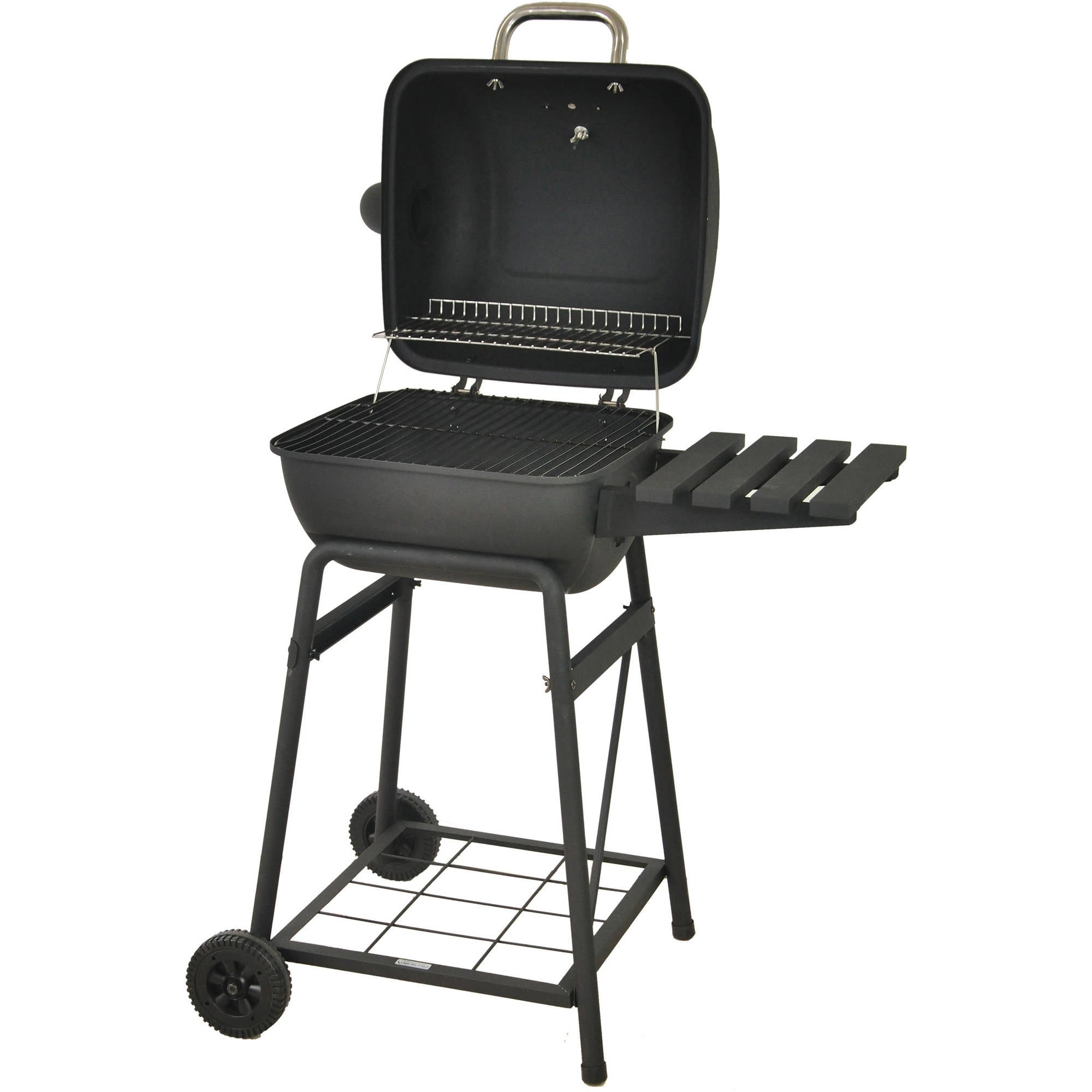 26 Mini Barrel Charcoal Grill with Side Shelf. Black. CBC1760W