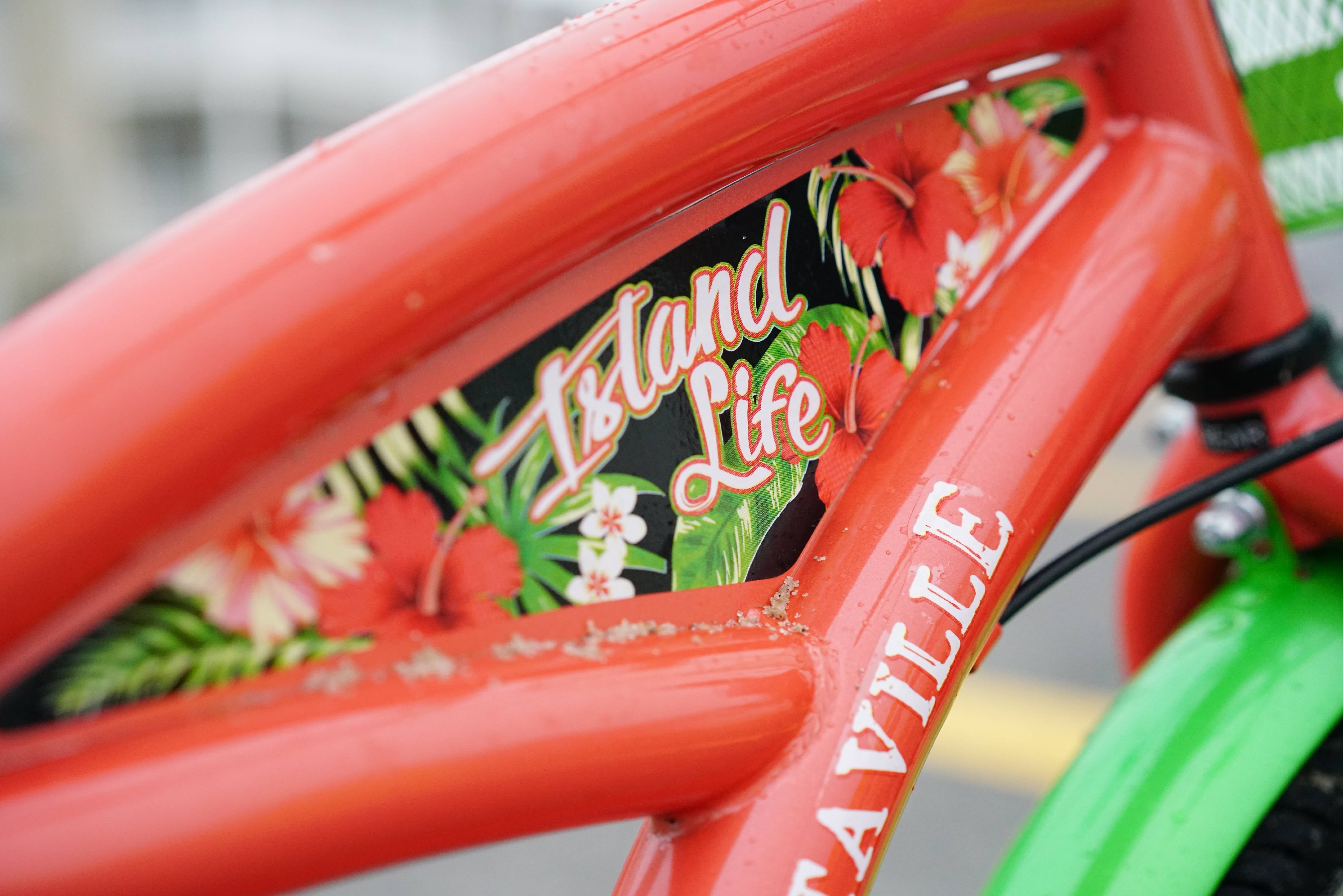 24 Island Life Multi Speed Girl's Bike. Coral/Green