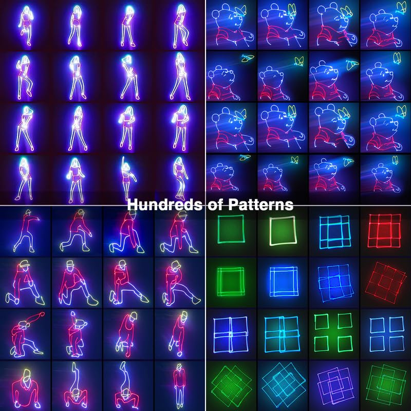 Ehaho DJ Laser Party Lights. 3D Animation RGB Lazer Stage Lighting